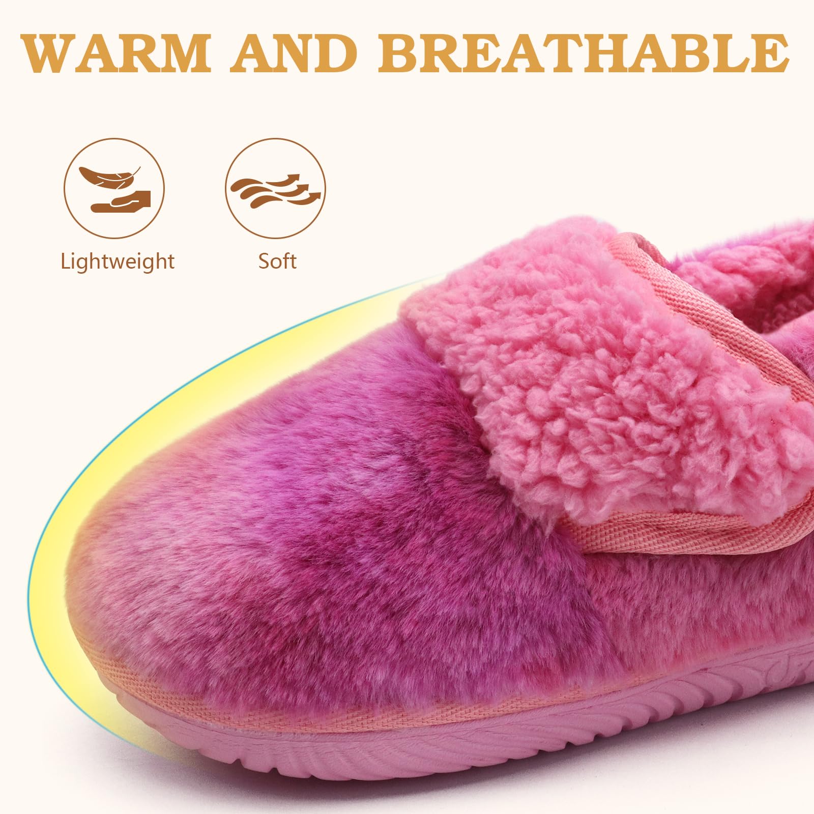 COFACE Women's Memory Foam House Slippers - Soft Fluffy Indoor/Outdoor Slippers for Ladies - Perfect for Home, Office, and Travel Comfort