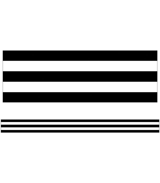 Black and White Striped Straight Border - Perfect for Scrapbooking, Card Making, and DIY Crafts - Decorative Edge for Paper Projects and Home Decor