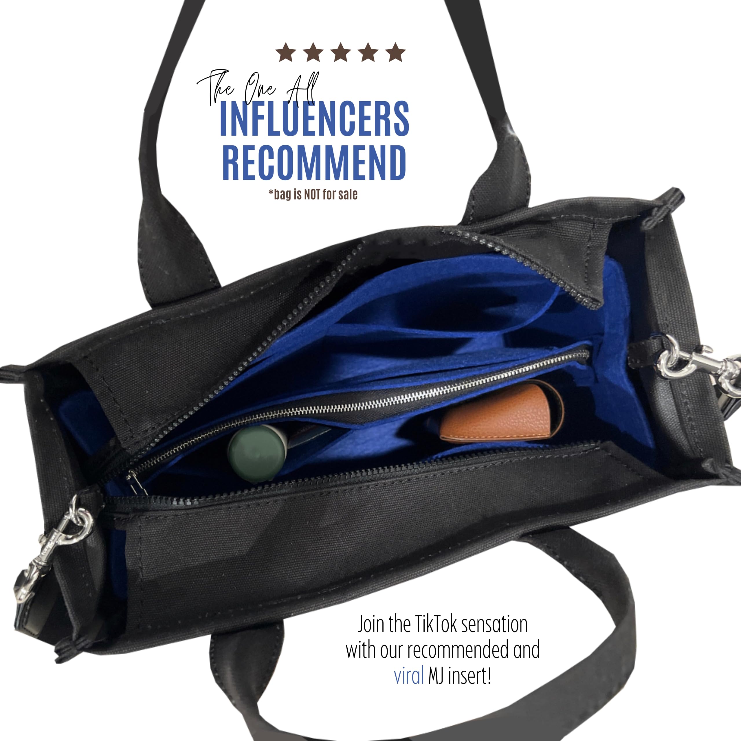 Premium Felt Purse Organizer Insert for Tote Bags - 3mm Sturdy Handmade Travel Organizer with Gold Zipper (Medium Size, Geyser Blue) | Perfect for Travel, Work & Daily Essentials Organization