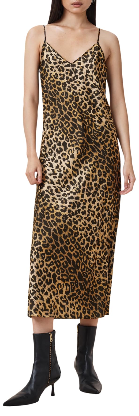 Women's Hera Leppo Dress - Elegant Flowy Midi Dress with Floral Print, V-Neck & Ruffle Sleeves | Perfect for Summer Weddings, Date Nights & Beach Vacations