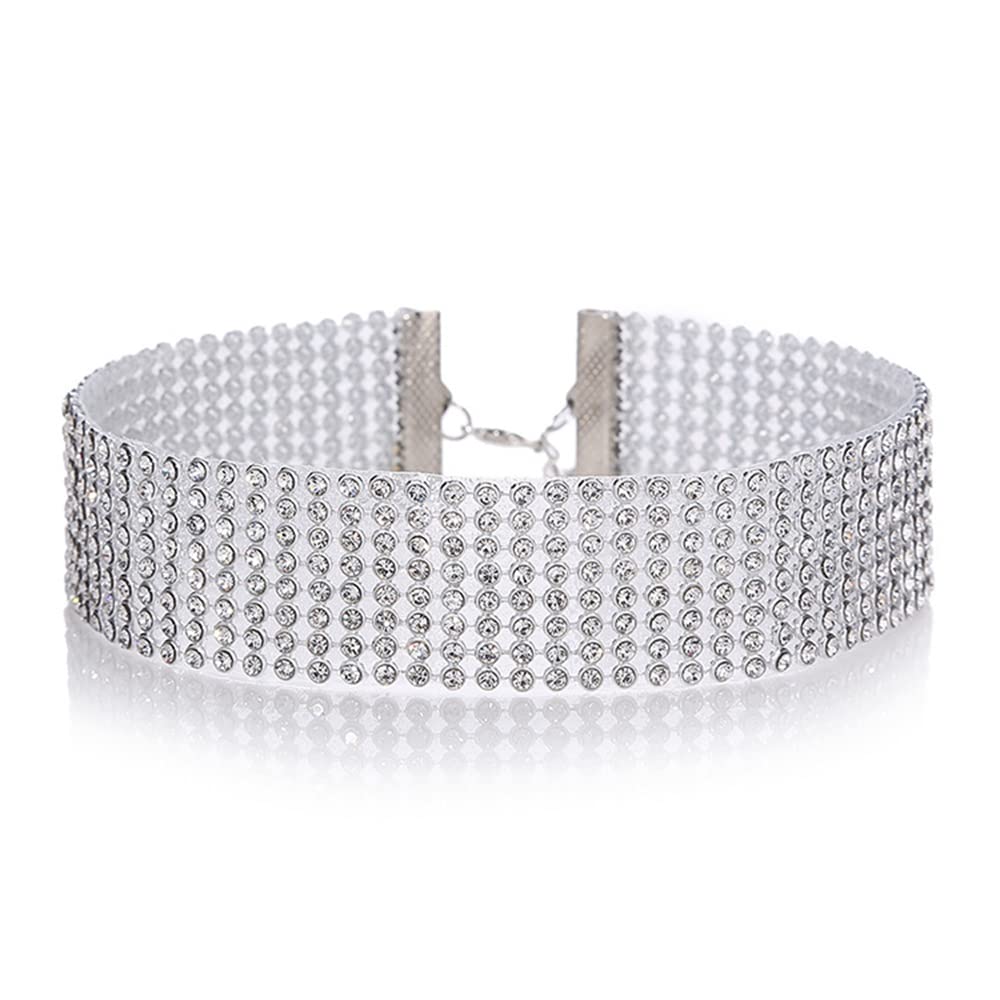 Sparkling Rhinestone Choker Necklace for Women - Party & Wedding Jewelry