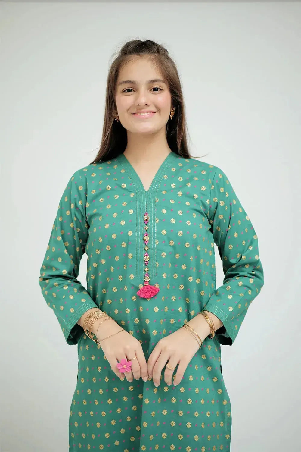 Elegant Teal Printed Cotton Lawn Suit for Women - Perfect for Weddings, Parties & Special Occasions