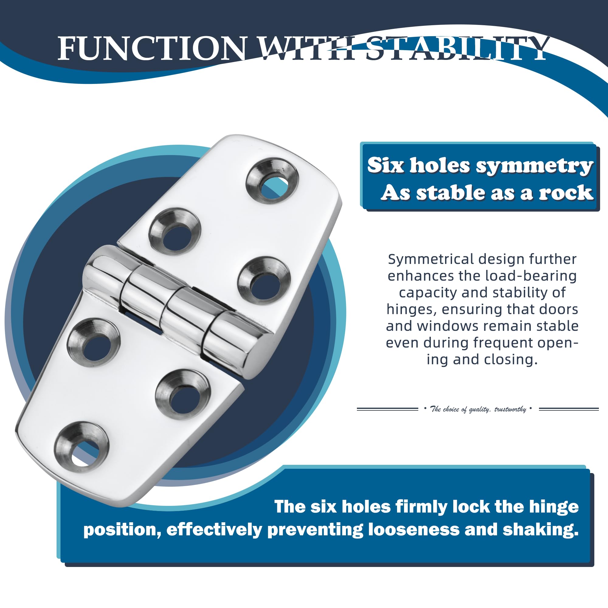 316 Stainless Steel Marine Grade Boat Hinges - Heavy Duty Casting Hatch Hinge 2/4 Pack with Screws for Boat, Yacht, RV, Cabinet, Door & Window (3 inch/4 inch) - Perfect for Marine, Outdoor & Home Improvement Projects