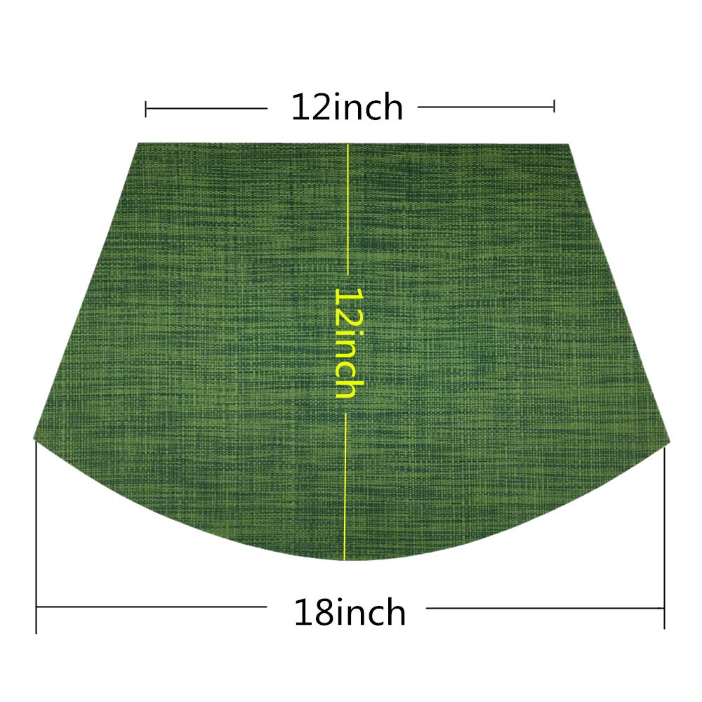 Non-Slip Woven Vinyl Placemats Set of 4 - Heat-Resistant, Washable & Easy Clean Round Table Mats for Dining (Seaweed Green) | Perfect for Family Dinners, Parties & Restaurant Use