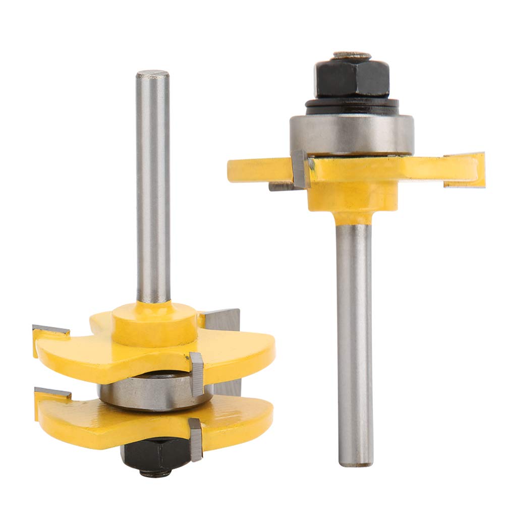 T-Shape Alloy Router Bits - 3 Teeth, 1/4