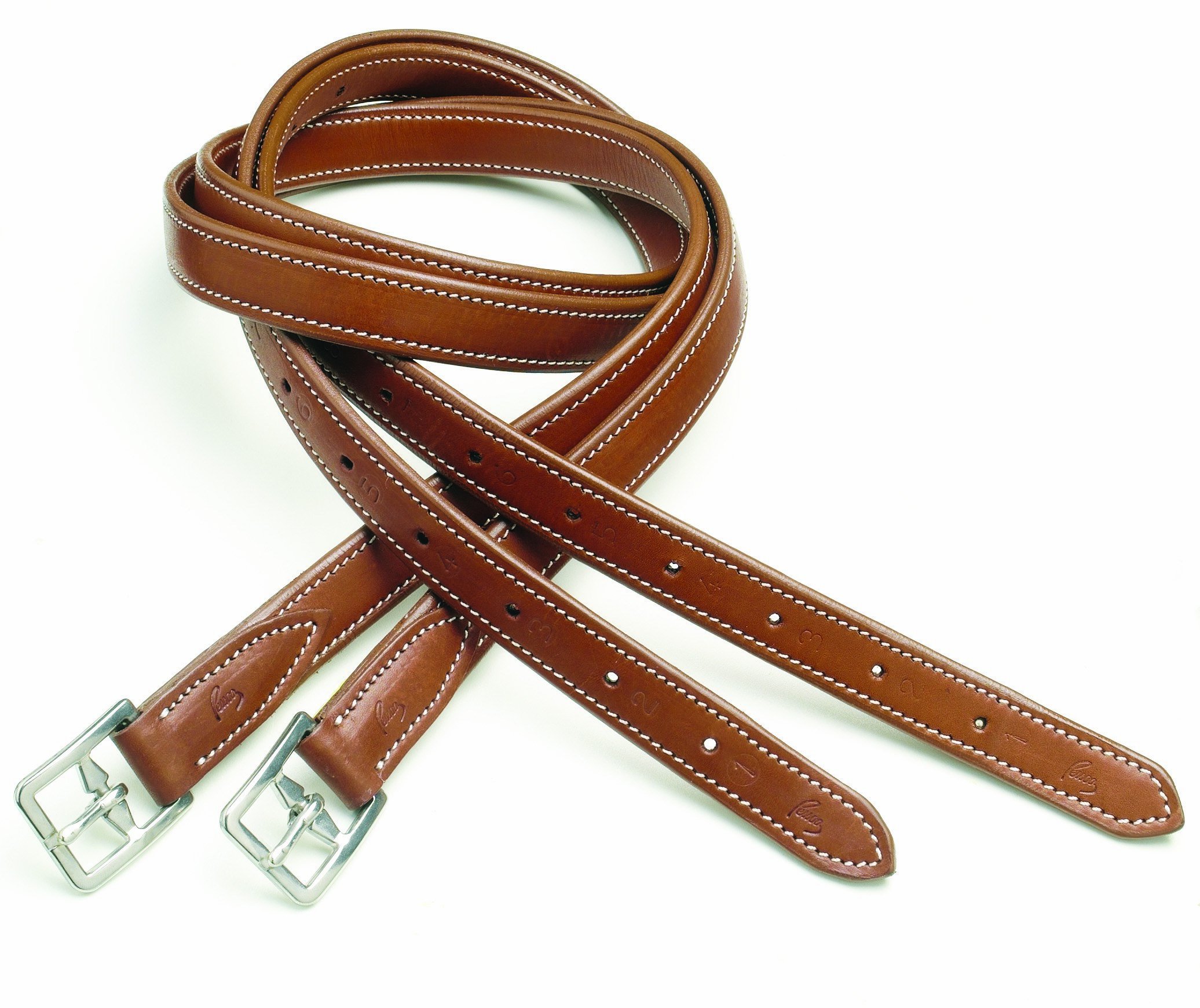Premium Pessoa Biothane Chafeless Leathers 54x7/8 Dark Brown - Durable & Comfortable Horse Riding Equipment for Equestrian Training & Show Jumping