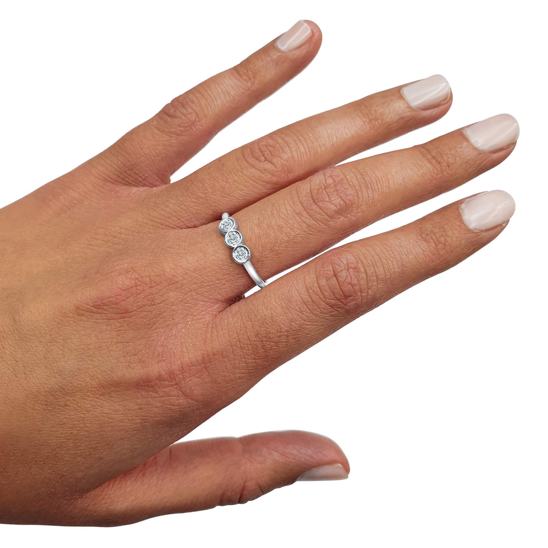 14K White Gold Diamond Ring for Women - Elegant Solitaire Engagement & Wedding Band - Perfect for Proposals, Anniversaries, and Special Occasions