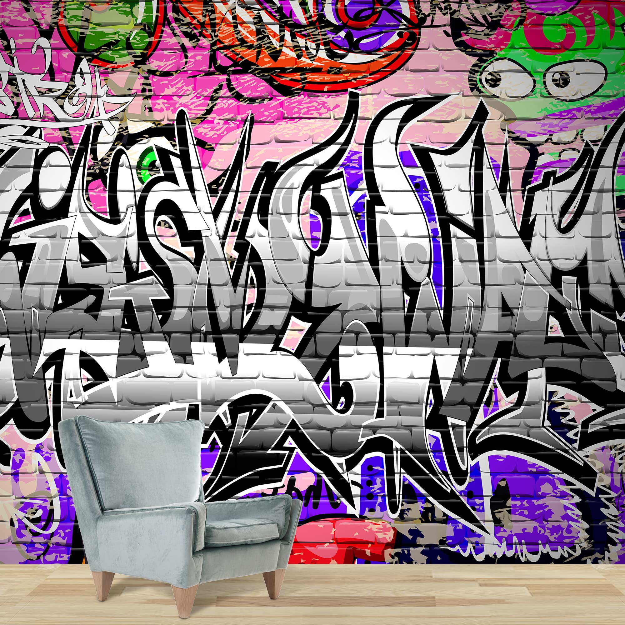 Banksy Street Art Removable Wallpaper - Peel and Stick Wall Mural for Bedroom, Living Room, Office (66x96 inches) - Easy DIY Home Decor & Wall Stickers for Modern Interior Design