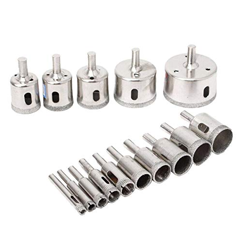 15Pcs Diamond Tile Drill Set 6-50mm for Glass & Ceramic - Home DIY Projects