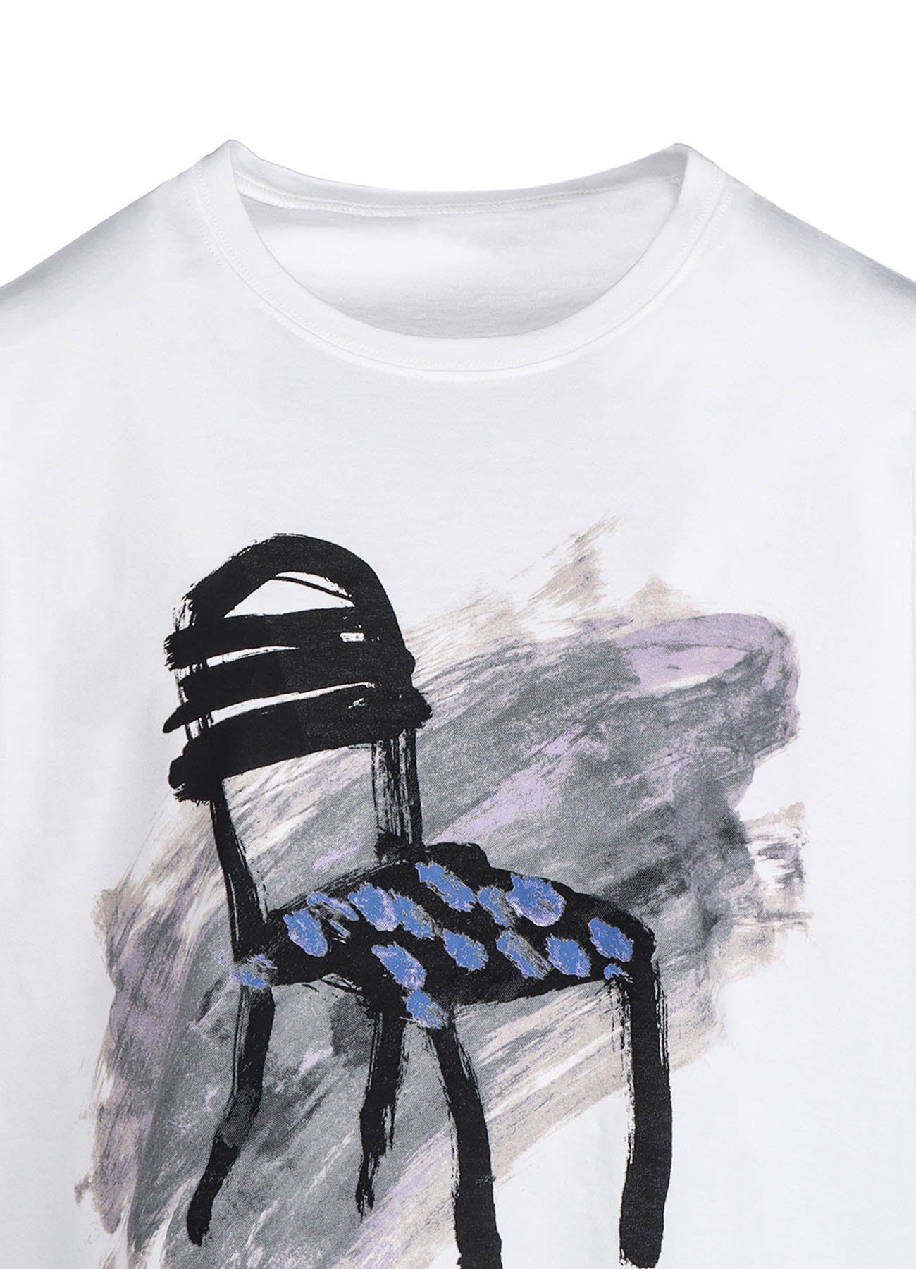 Soft Cotton Jersey Chair Print Oversized Shirt for Women - Comfortable Loose Fit Blouse for Casual Wear, Office, and Travel