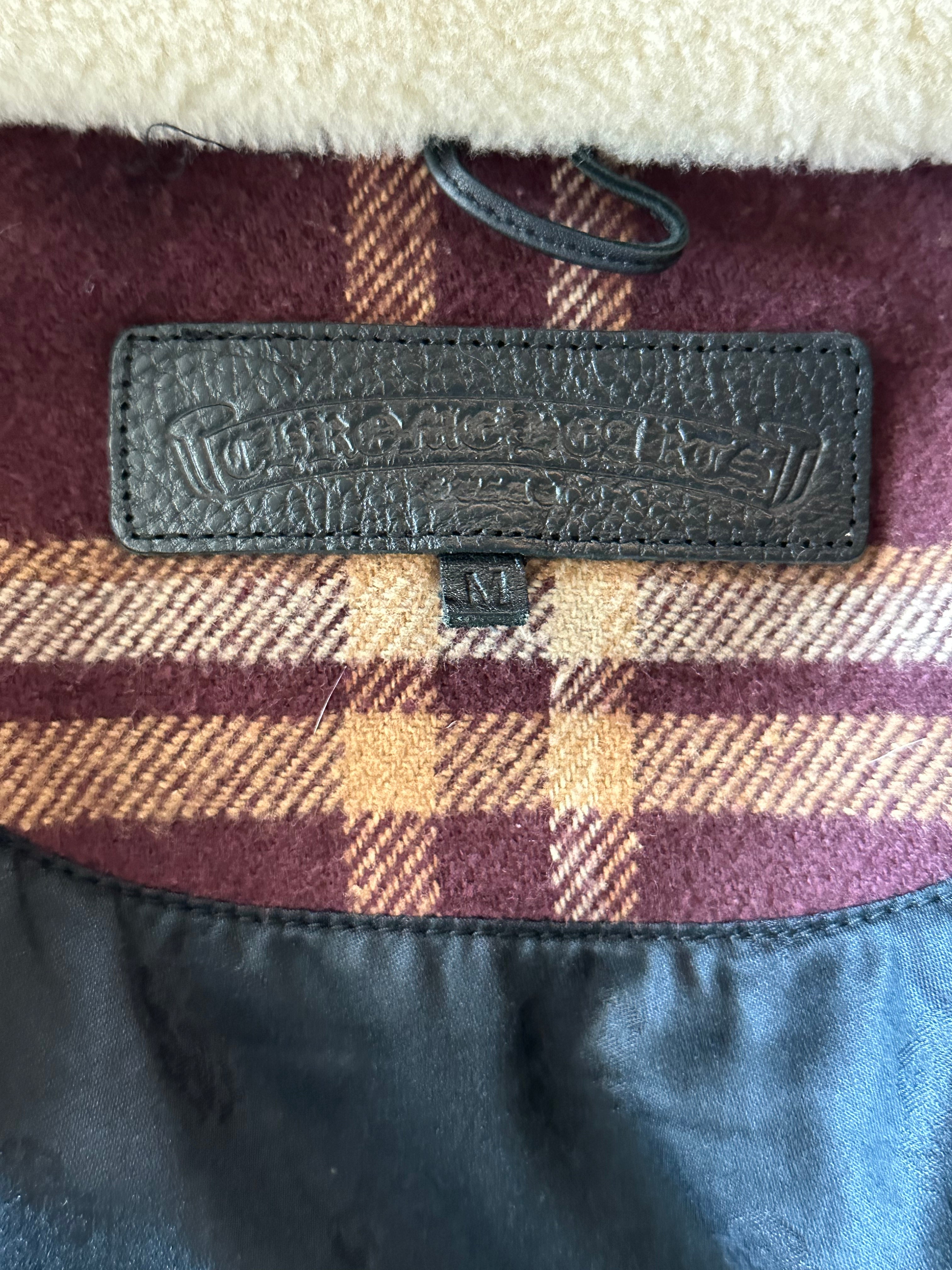 Chrome Hearts Black & Red Plaid Sherpa Jacket for Men & Women - Warm Fleece Lined Winter Coat for Outdoor Activities & Streetwear Fashion
