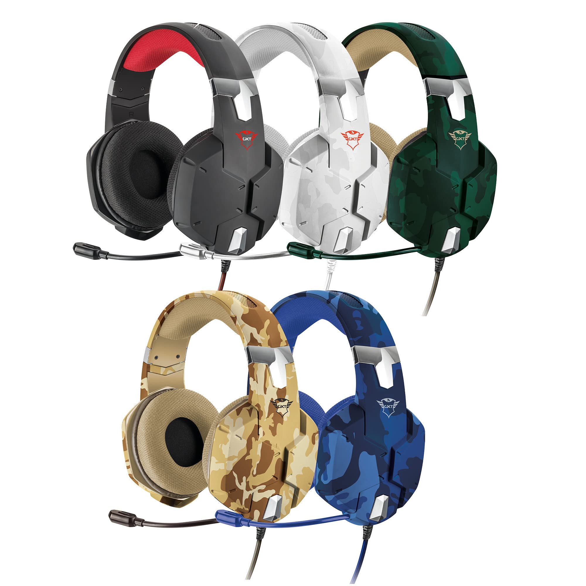 Trust GXT 322D Wired Gaming Headset with Flexible Microphone for PS4 & PS5 - Blue Medium - Noise Cancelling Over-Ear Headphones for PC, Xbox, Playstation Gaming & Online Classes