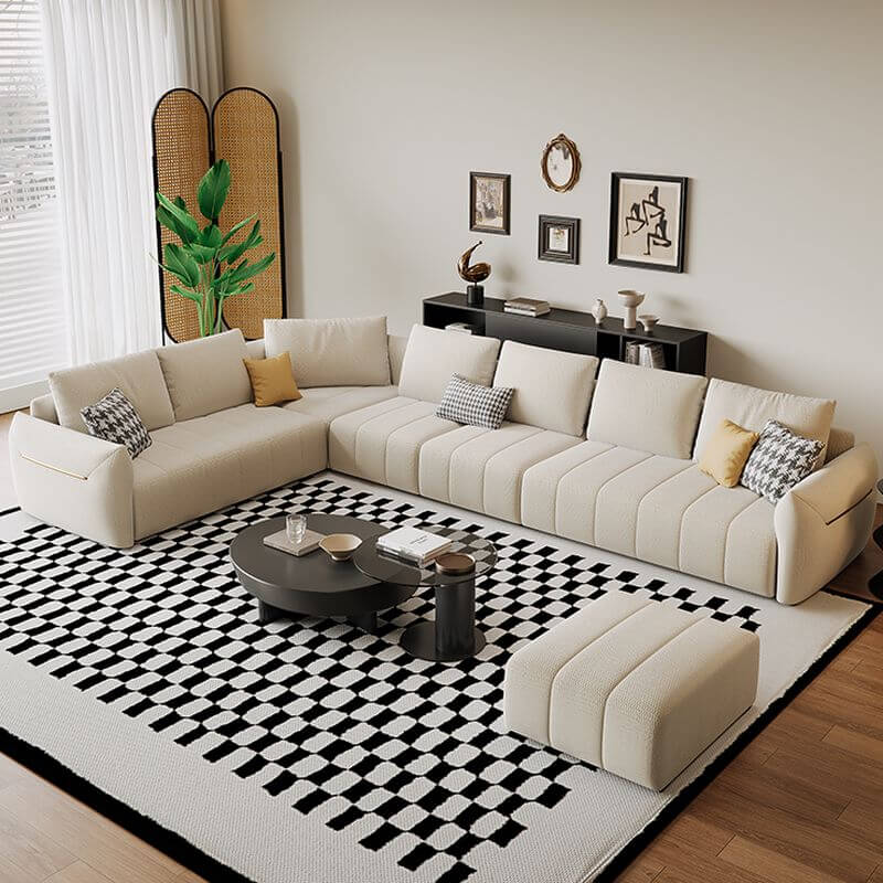 L-Shaped Sectional Sofa with Chaise Lounge - 5-Piece Modular Couch Set (Left or Right Facing) with Hidden Support Legs - Perfect for Living Room, Family Room or Home Theater Seating