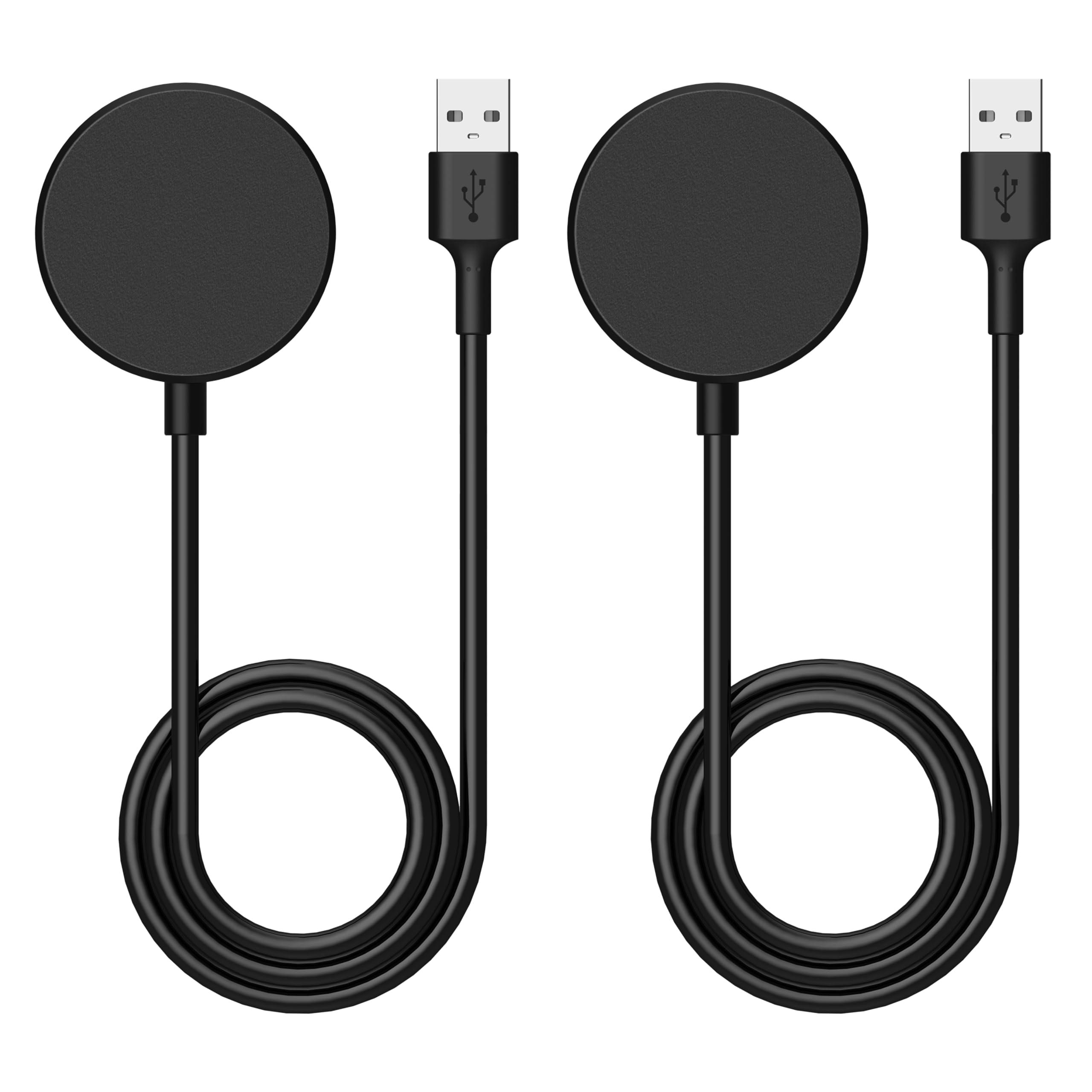 2-Pack Wireless Charger Cable for Samsung Galaxy Watch 6/6 Classic/5/5 Pro/4/4 Classic/3/Active - 3.3ft Replacement Charging Dock (Black) | Perfect for Home, Office & Travel Use