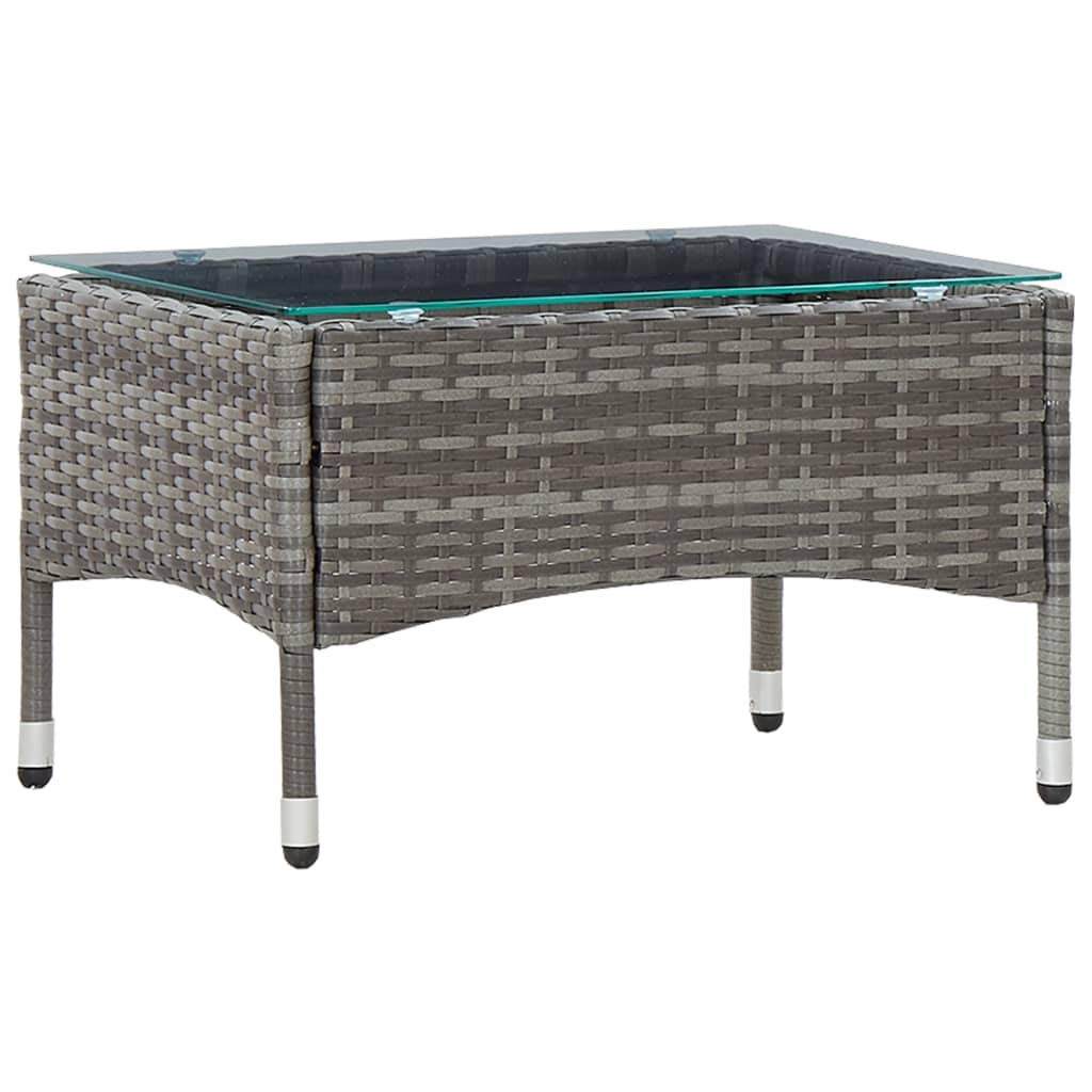 FAMIROSA Gray Rattan Coffee Table 23.6