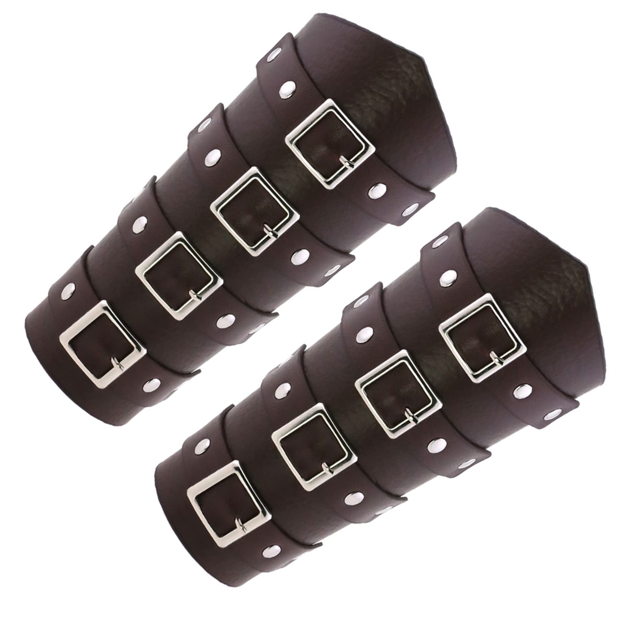 Unisex Punk Gothic Leather Gauntlet Wristband - Wide Wrap Bracer Arm Armor Cuff for Men & Women | Perfect for Cosplay, Halloween, Music Festivals and Gothic Fashion