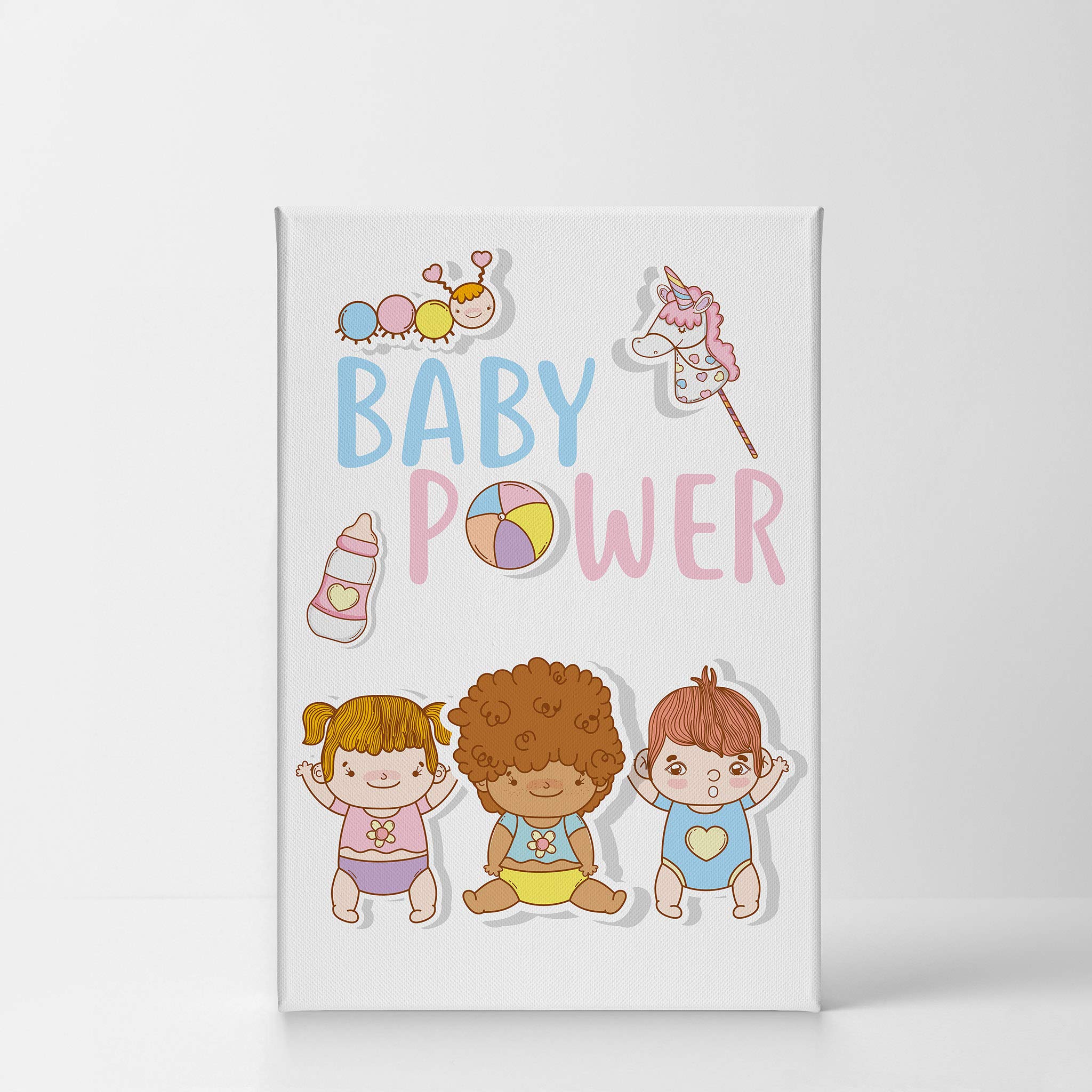 Smile Art Design Cute Baby Diversity Wall Art - African American Anti-Discrimination Quote Canvas Print for Kids Room, Nursery & Baby Room Decor - Ready to Hang 36x24 Inch - Made in USA | Perfect for Nursery Themes, Gender Reveals & Cultural Education