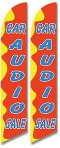 Car Audio Sale Feather Banner Flags - Complete Kit (Pack of 2) | Eye-Catching Advertising Flags for Auto Shops, Car Dealerships & Vehicle Events | Perfect for Outdoor Promotions & Grand Openings