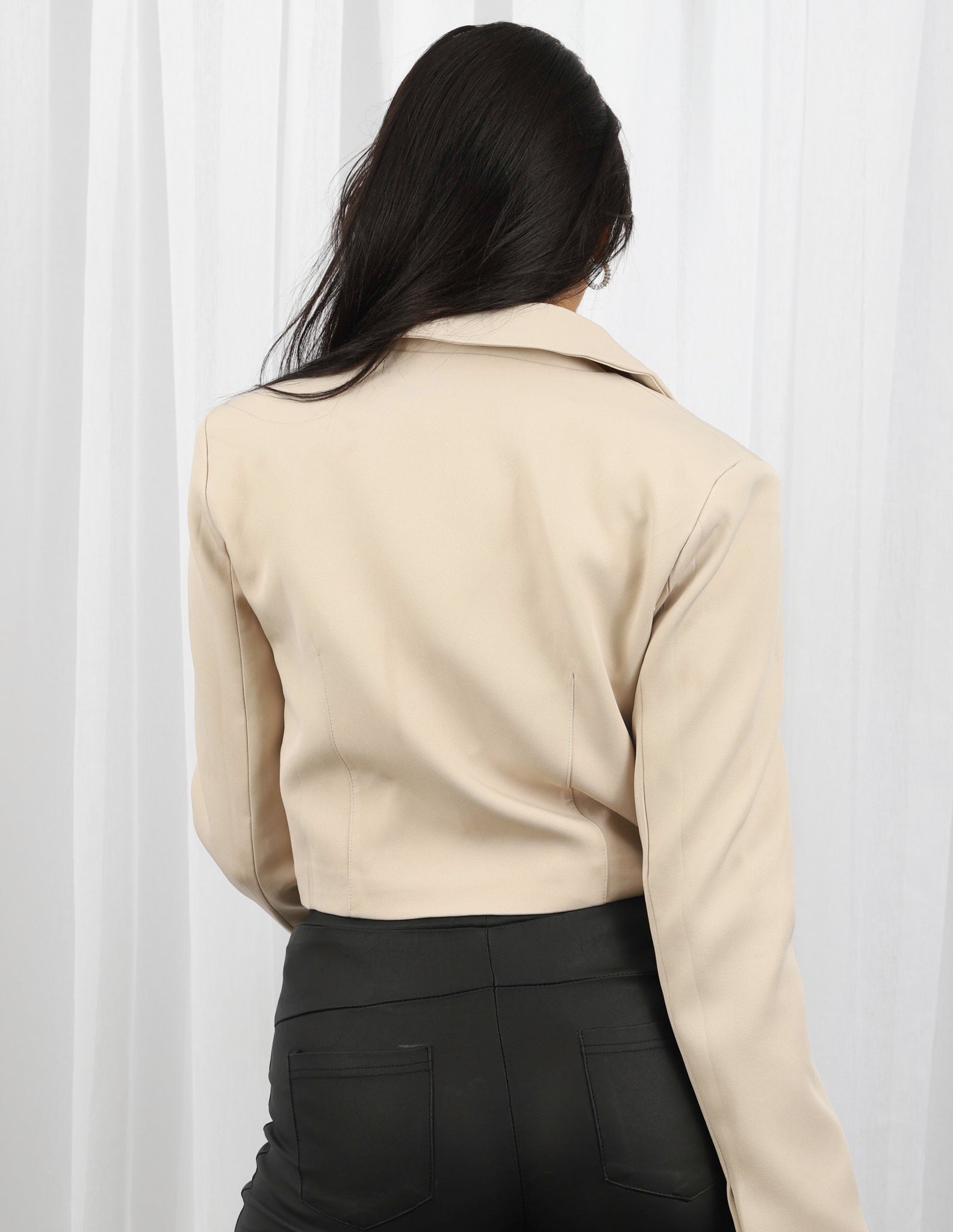 Stylish Women's Crop Tuxedo Blazer - Elegant Formal Jacket for Office, Party & Evening Wear | Perfect for Business Attire, Cocktail Dresses & Special Occasions