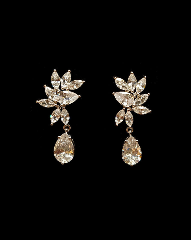 Stephanie Browne Twilight Crystal Pear Drop Bridal Earrings – Elegant Wedding Jewelry for Brides, Bridesmaids & Special Occasions