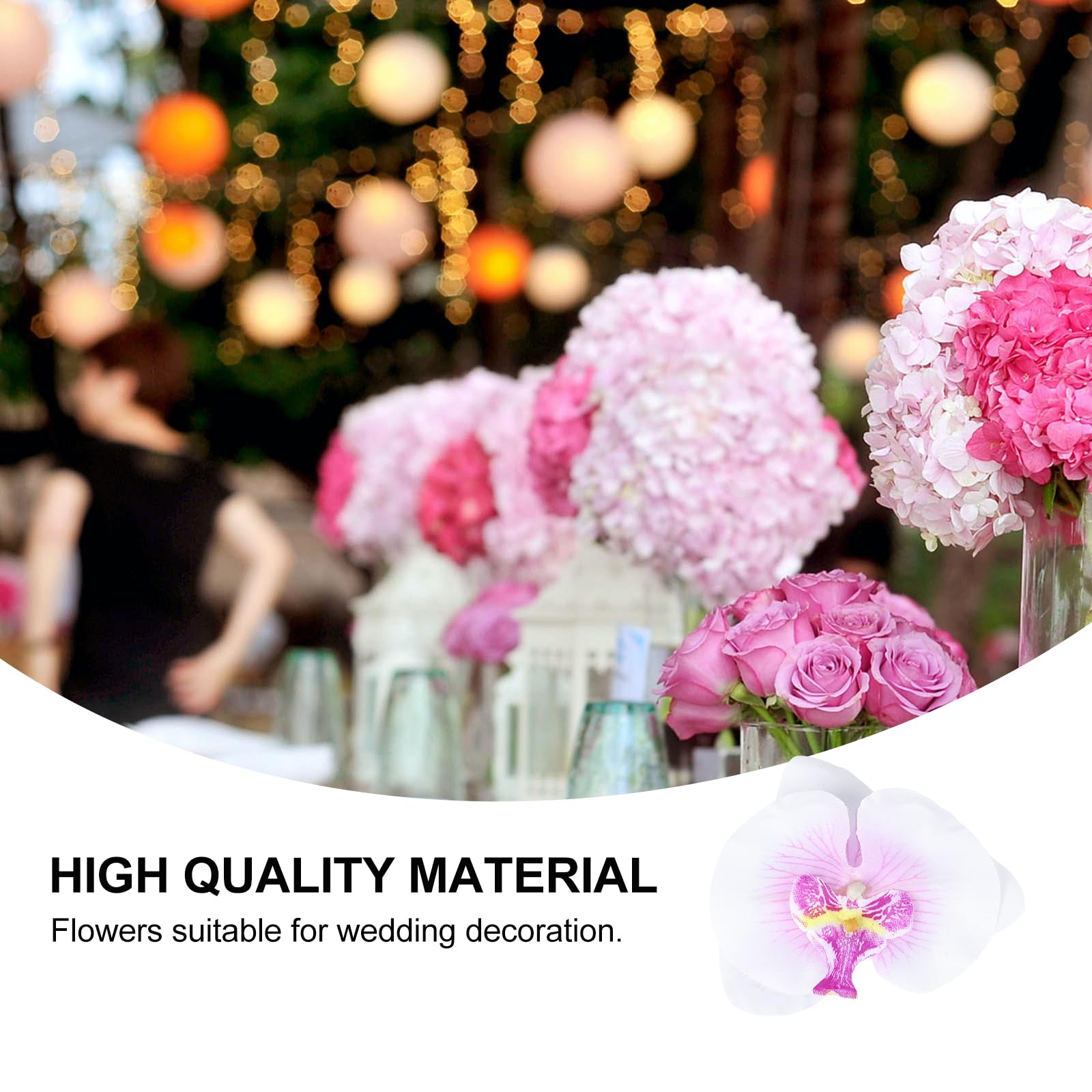 Vosarea 20pcs Artificial Butterfly Orchid Silk Phalaenopsis Flower Heads - Fake Flowers for Home Decor, Wedding Centerpieces, DIY Crafts - Perfect for Table Arrangements, Bouquets, and Floral Displays