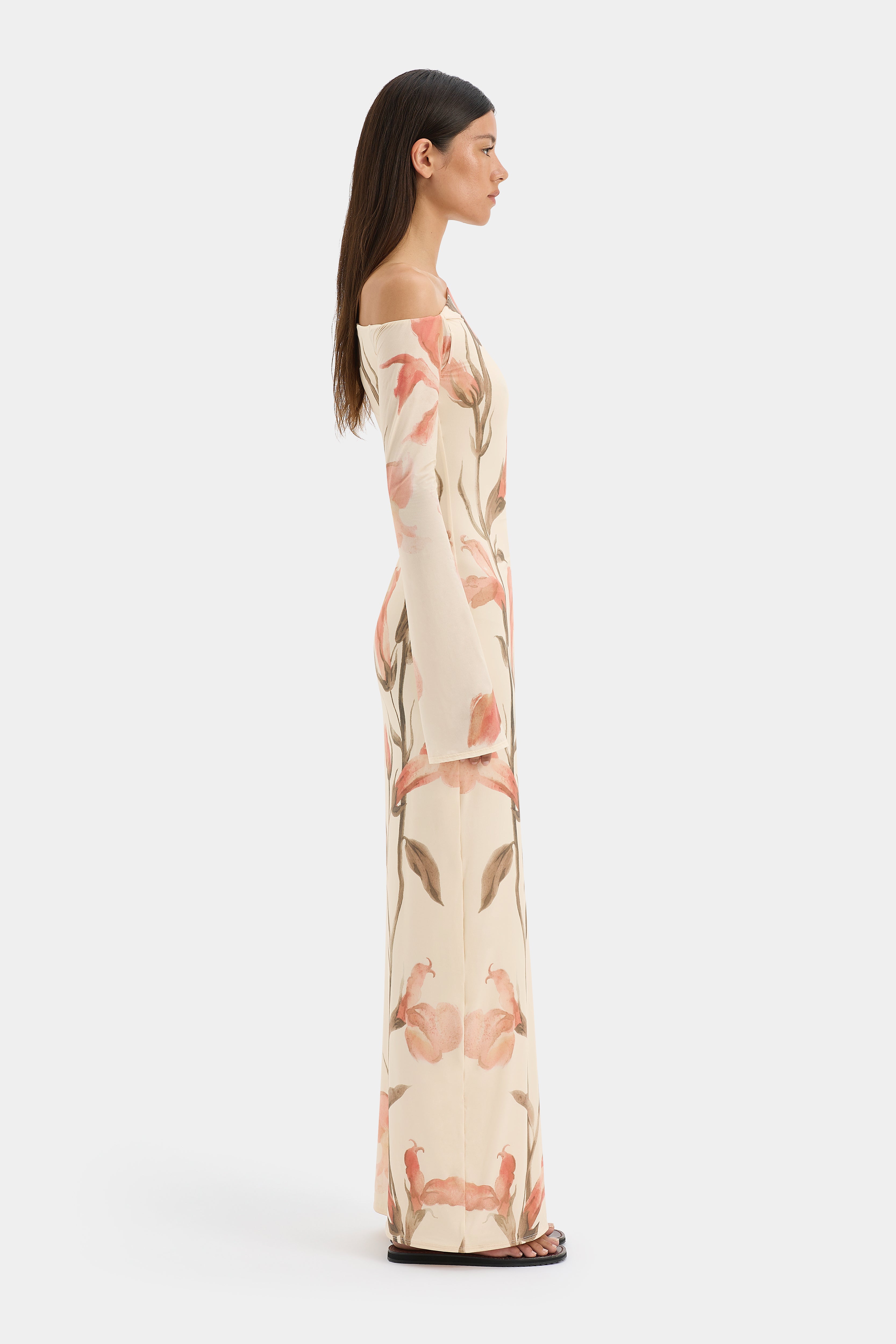 Hana Tie Maxi Dress - Flowy Summer Beach Dress for Women, Boho Floral Print Long Dress with Side Slit - Perfect for Vacations, Weddings & Outdoor Events