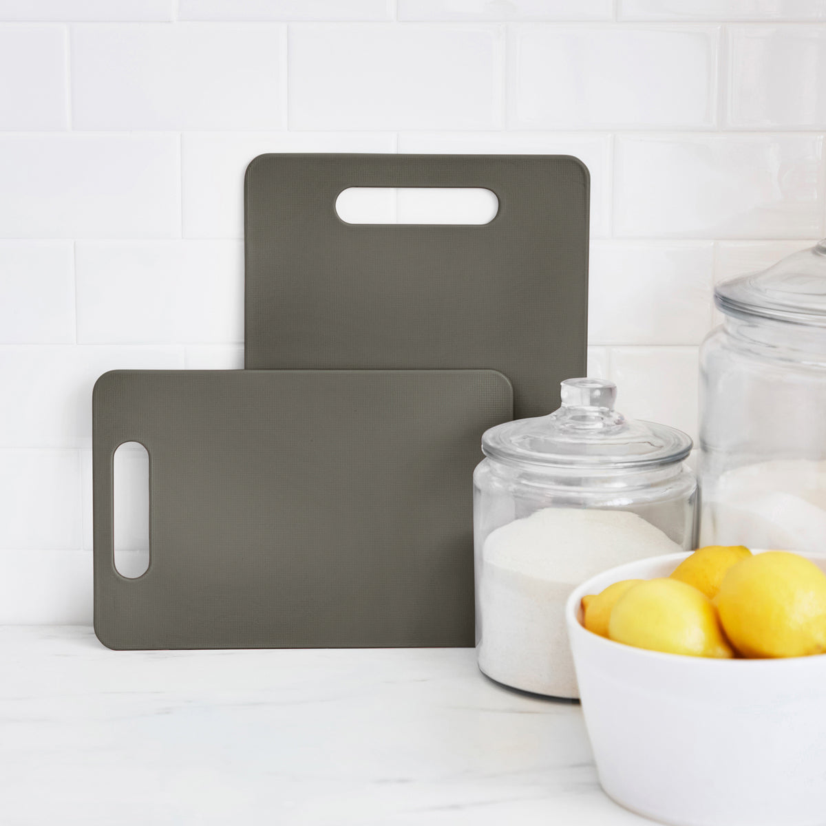 GreenLife Non-Slip Cutting Board Set - 3-Piece Gray Kitchen Cutting Boards for Meat, Vegetables & Fruits | Dishwasher Safe & BPA Free | Perfect for Meal Prep, Cooking & Entertaining