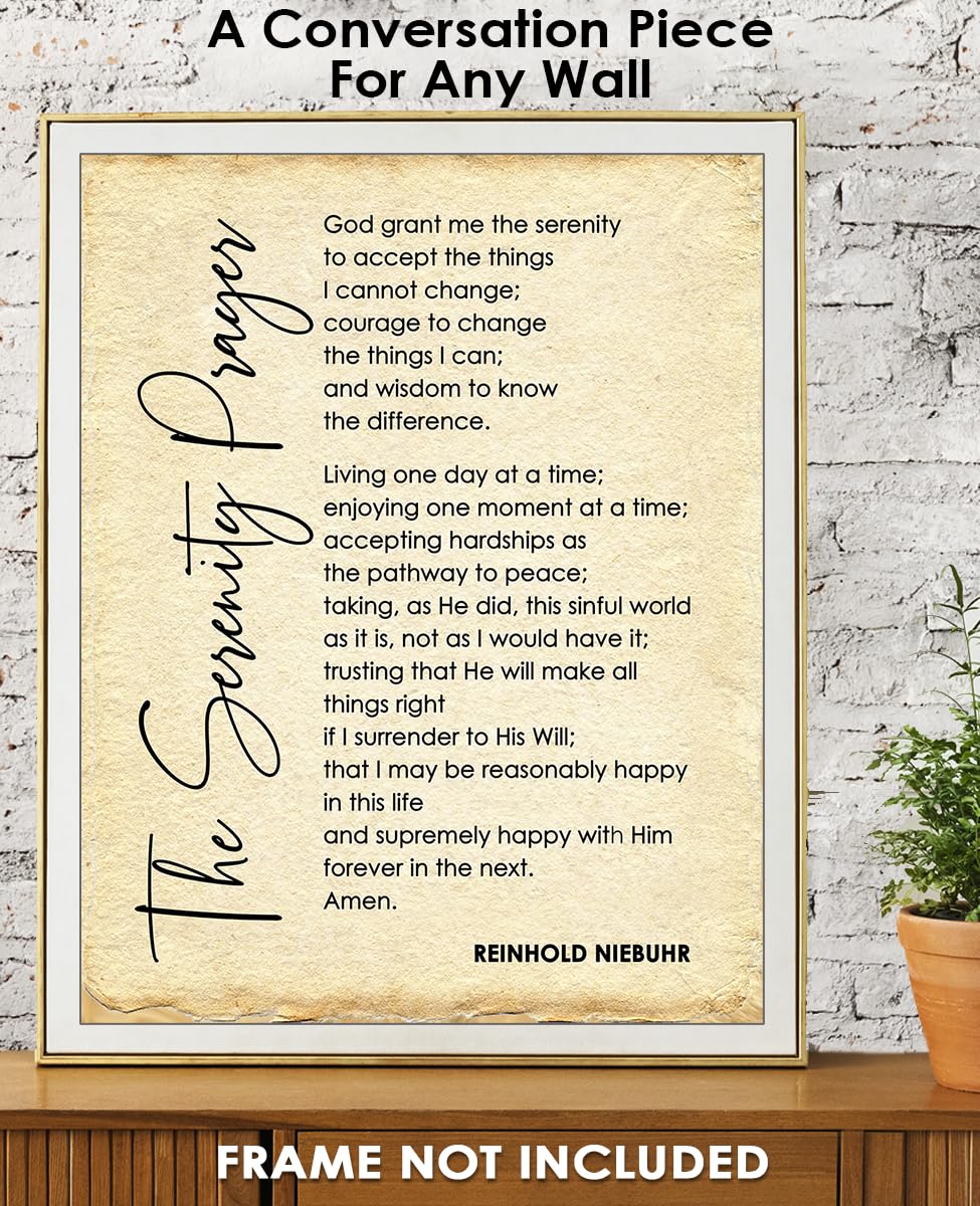 Serenity Prayer Wall Art - Inspirational Bible Verses for Home & Office Decor