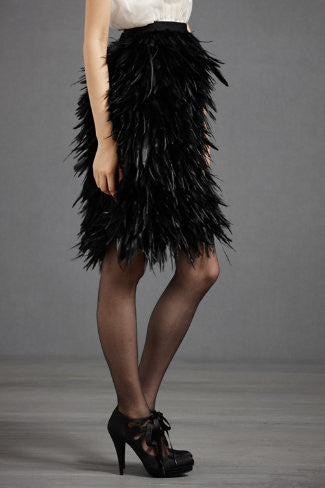 BHLDN Black Feather Skirt for Women - Elegant & Flowy Party Dress for Weddings, Dances & Special Occasions