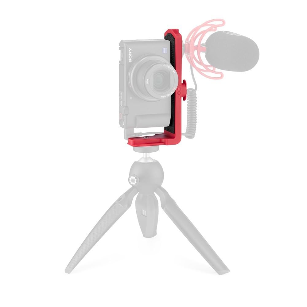Joby Vert 3K L-Bracket - Compact Tripod for Mirrorless & CSC Cameras, Compatible with GorillaPod 3K Kit - Perfect for Vlogging, YouTube & TikTok Content Creation (Red, JB01684-BWW) - Ideal for Travel Photography, Outdoor Shoots & Social Media Videos