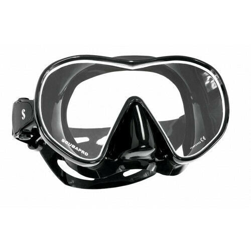 Scubapro Solo Black/White Snorkeling Mask - Comfortable & Durable for Scuba Diving, Snorkeling & Swimming - Perfect for Ocean Adventures & Water Sports