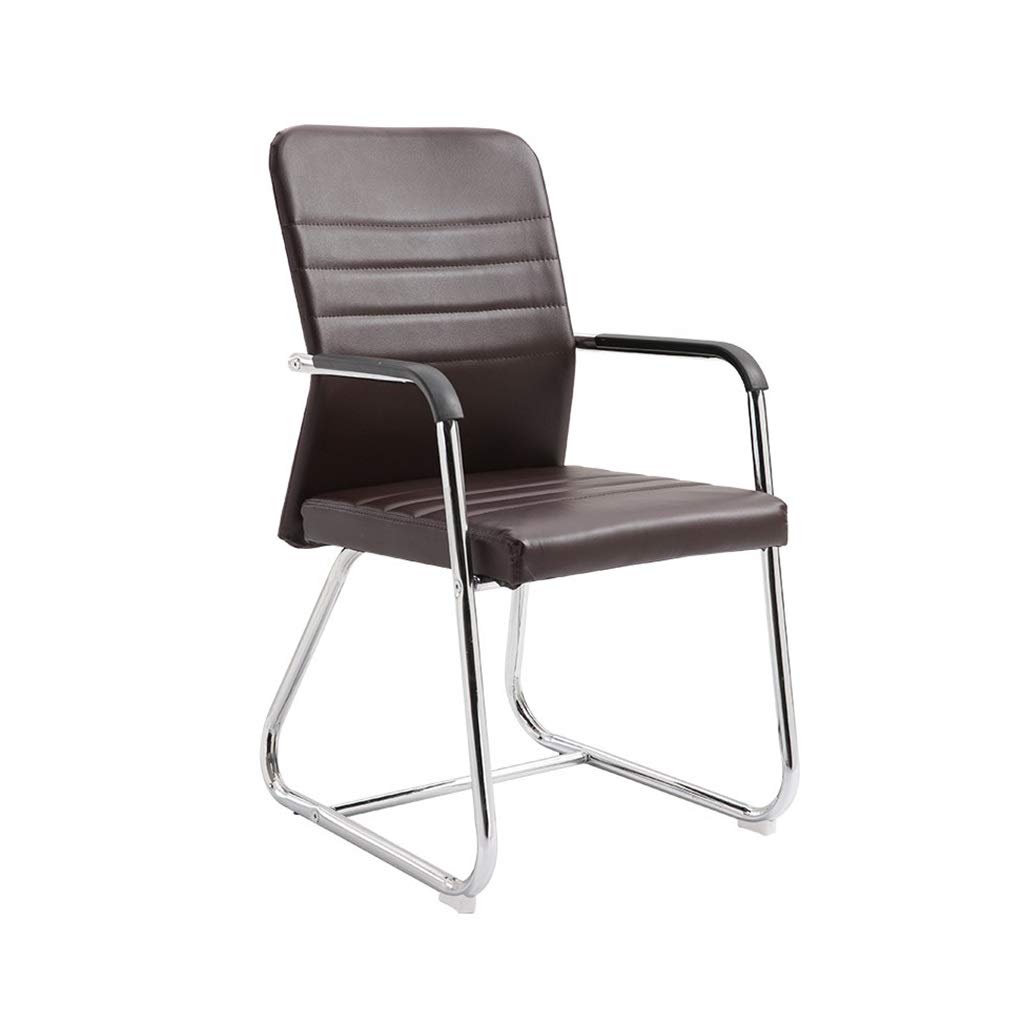 ChangSQ Comfortable PU Guest Chair - Durable, Easy to Clean Office Reception Chair for Study, Conference & Student Learning - Brown - Perfect for Home Office, Waiting Rooms & School Classrooms