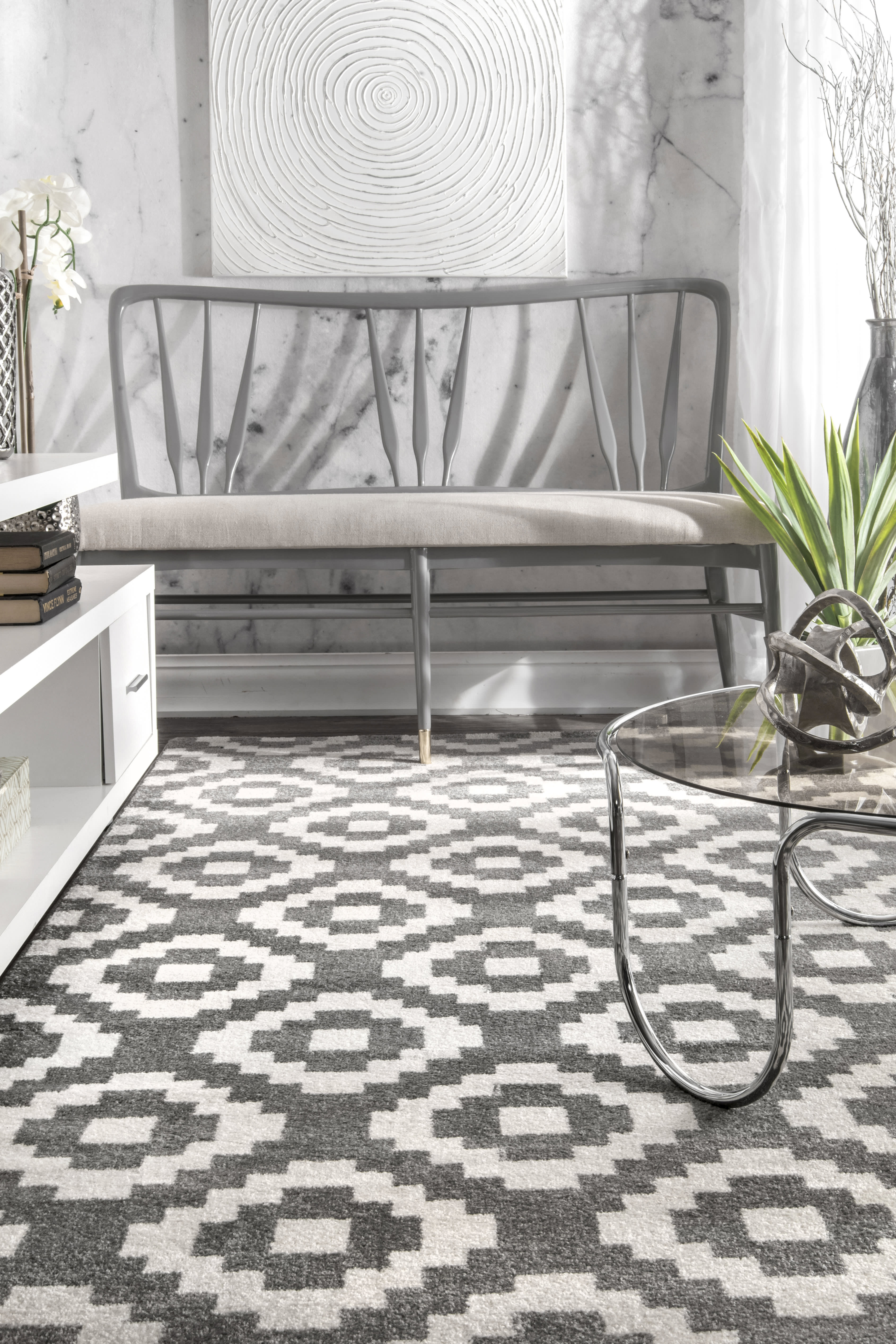 Grey Bird's Eye View Area Rug - Soft and Durable Living Room Carpet for Home Decor - Perfect for Bedroom, Office, and Cozy Spaces