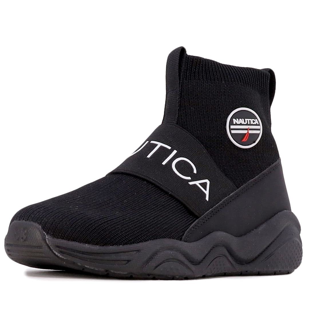 Nautica Kids Silas High-Top Sock Slip-On Sneakers with Extra Ankle Support - Boys & Girls Toddler to Big Kid Sneakers for School, Play & Everyday Comfort