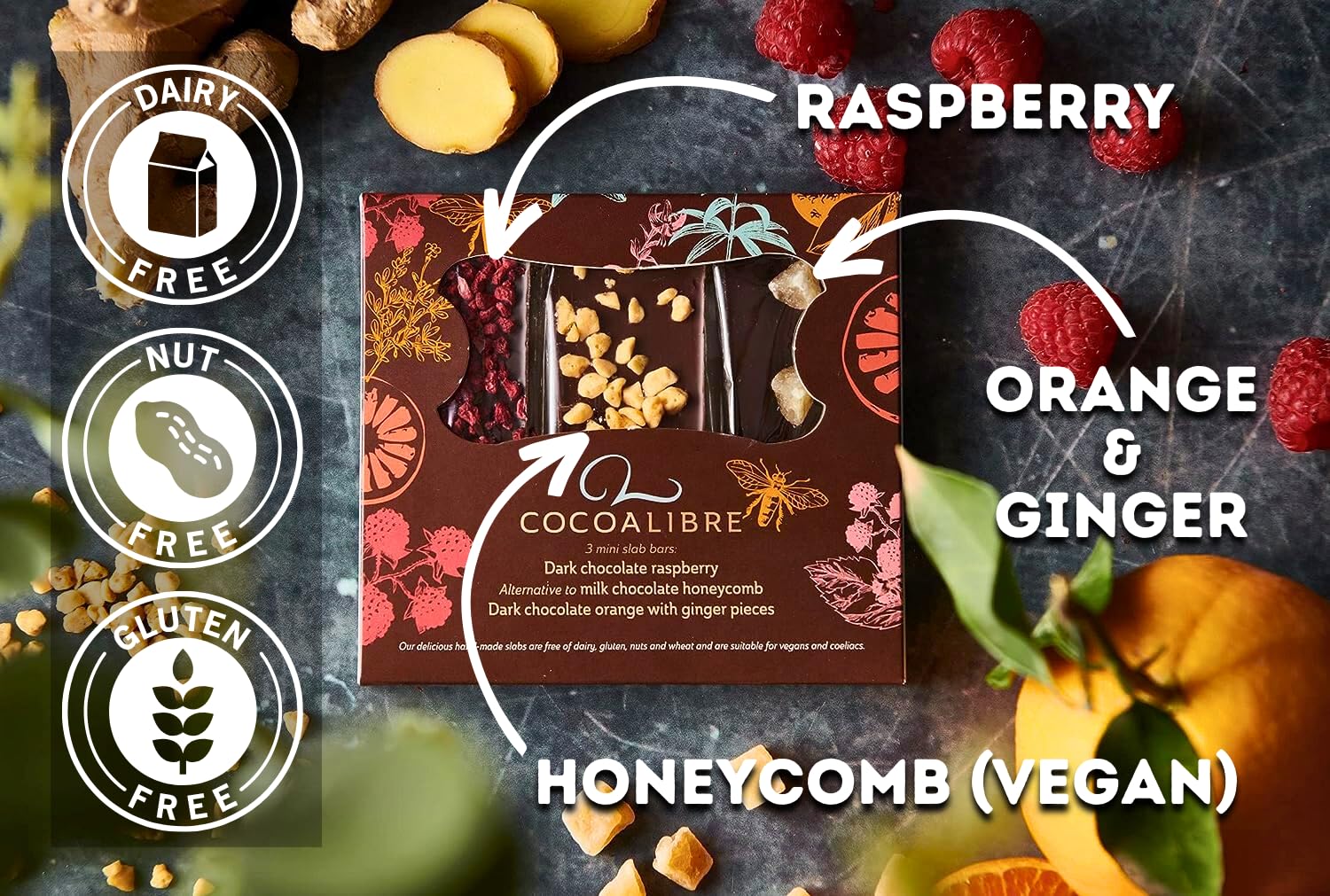 Vegan Mini Chocolate Bars - Dairy, Nut & Gluten Free - 120g for Gifts & Snacking