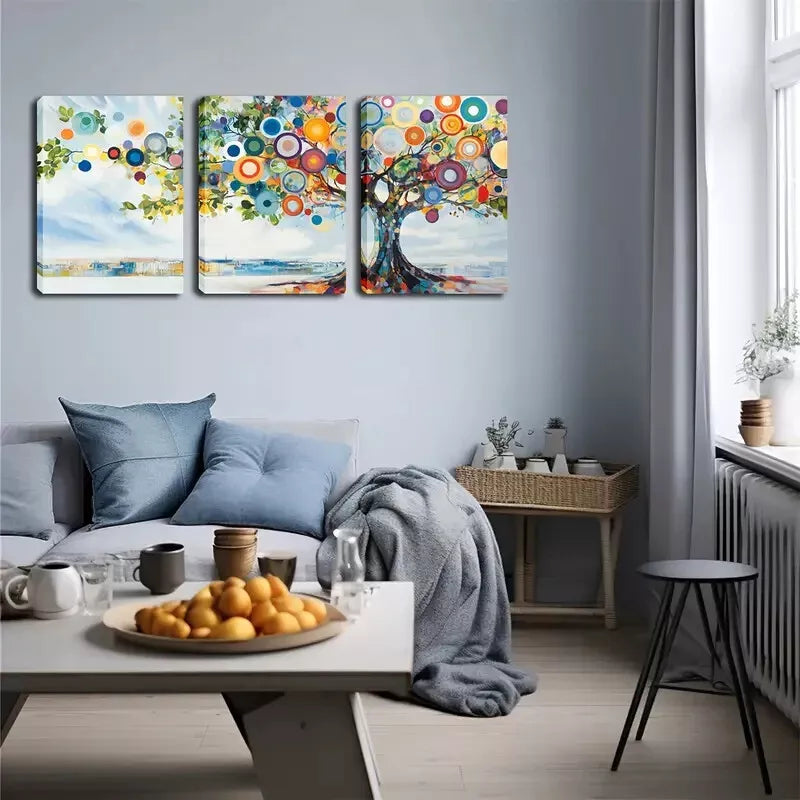 3-Piece Abstract Dense Tree Wall Art Set - Framed Canvas 40x60cm (16x24in) | High Quality Print | 100% Australian Made | Ready to Hang | Perfect for Living Room, Bedroom & Office Decor