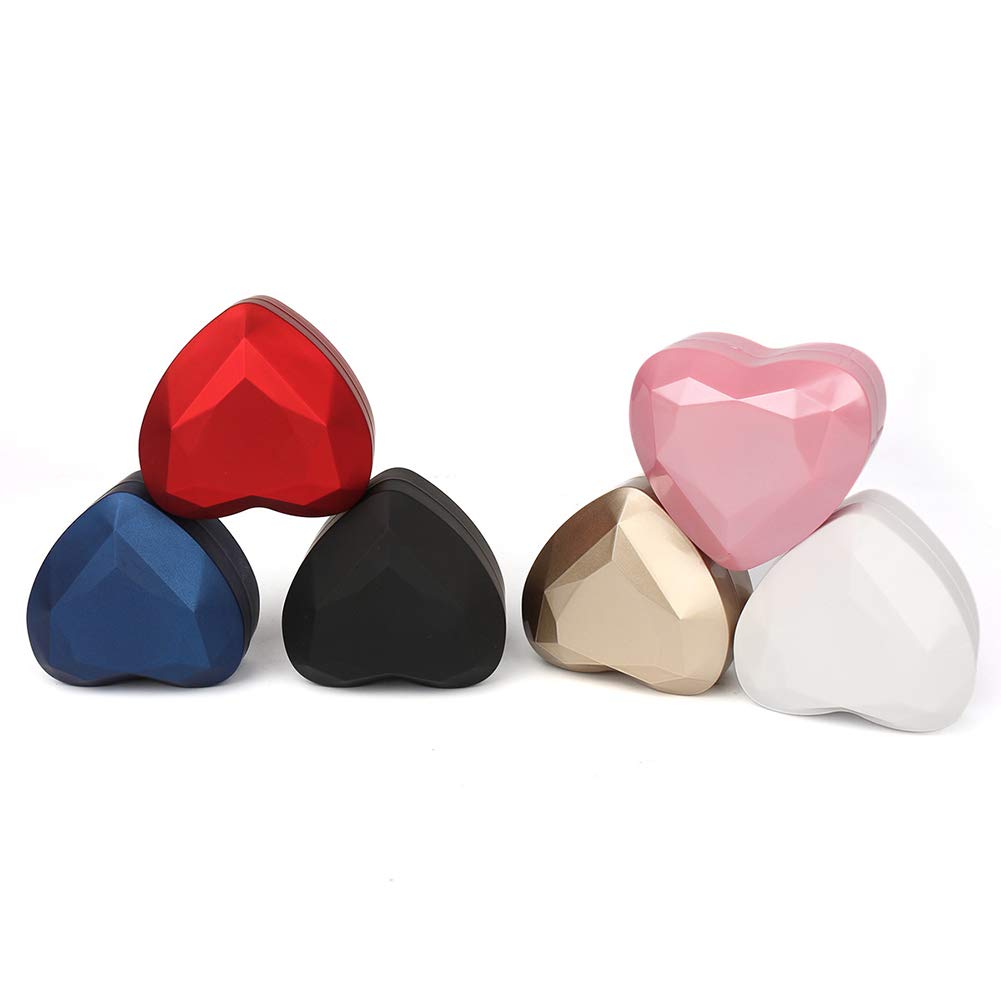 LED Heart Shaped Ring Jewelry Gift Box - Engagement Wedding Ring Storage Case with Display Stand for Rings, Earrings & Coins - Perfect for Proposals, Anniversaries & Jewelry Store Displays