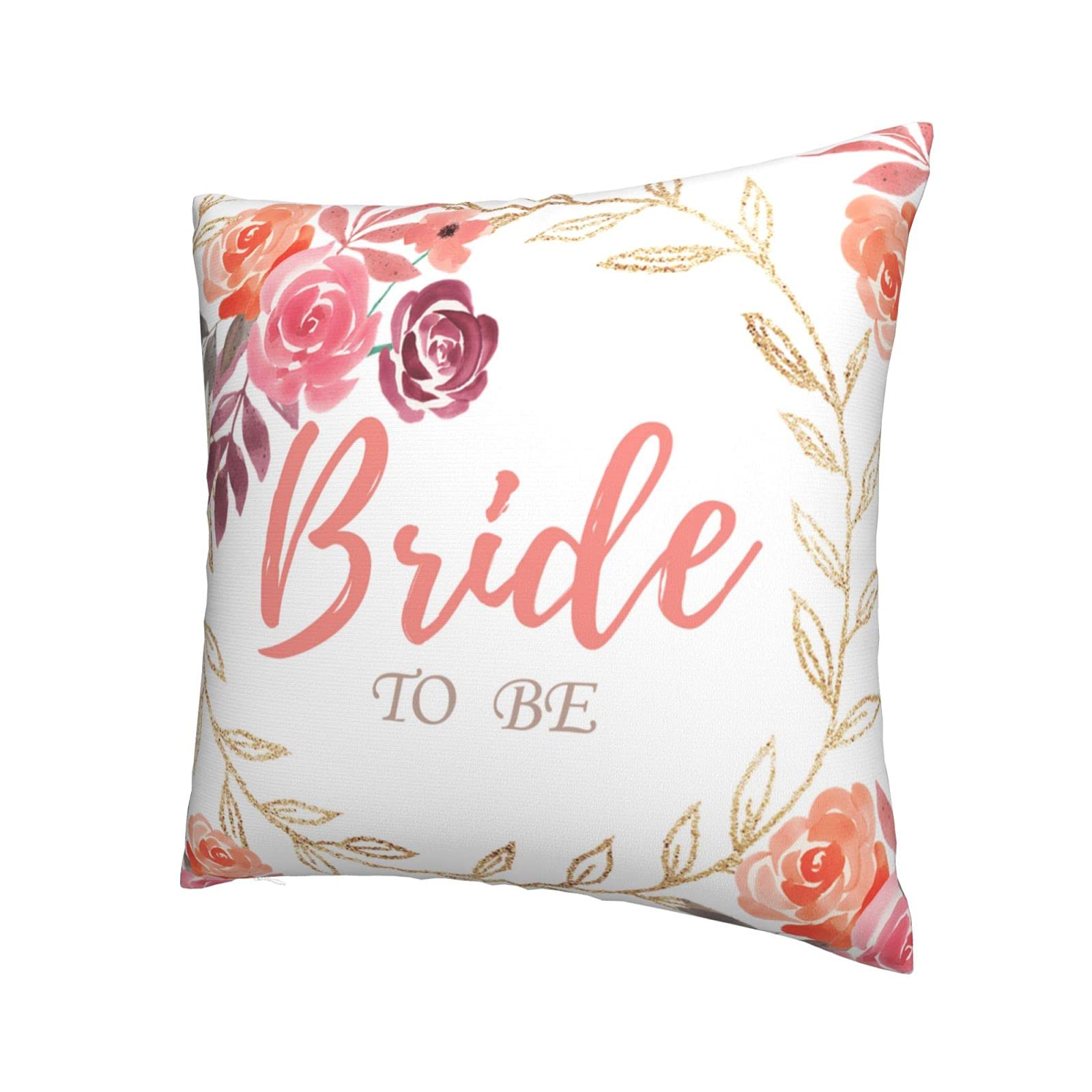 Bride to Be Throw Pillow Covers 20x20 Inches - Wedding Decorative Pillow Cases with Hidden Zipper for Bridal Shower, Bachelorette Party & Newlywed Home Decor