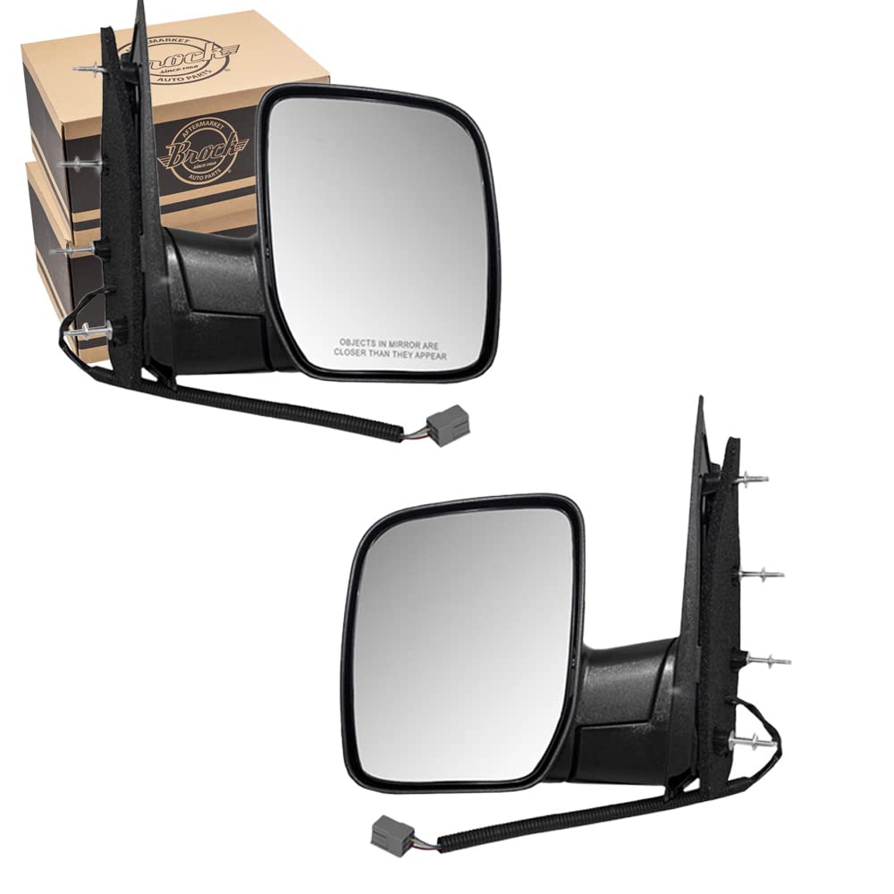 2002-2008 Ford E-Series Van Power Side View Mirrors - Driver & Passenger Replacement (Part #7C2Z17683AA & 7C2Z17682AA) - Durable Single Glass Design for Enhanced Visibility - Perfect for Fleet Vehicles, Delivery Vans & Work Trucks