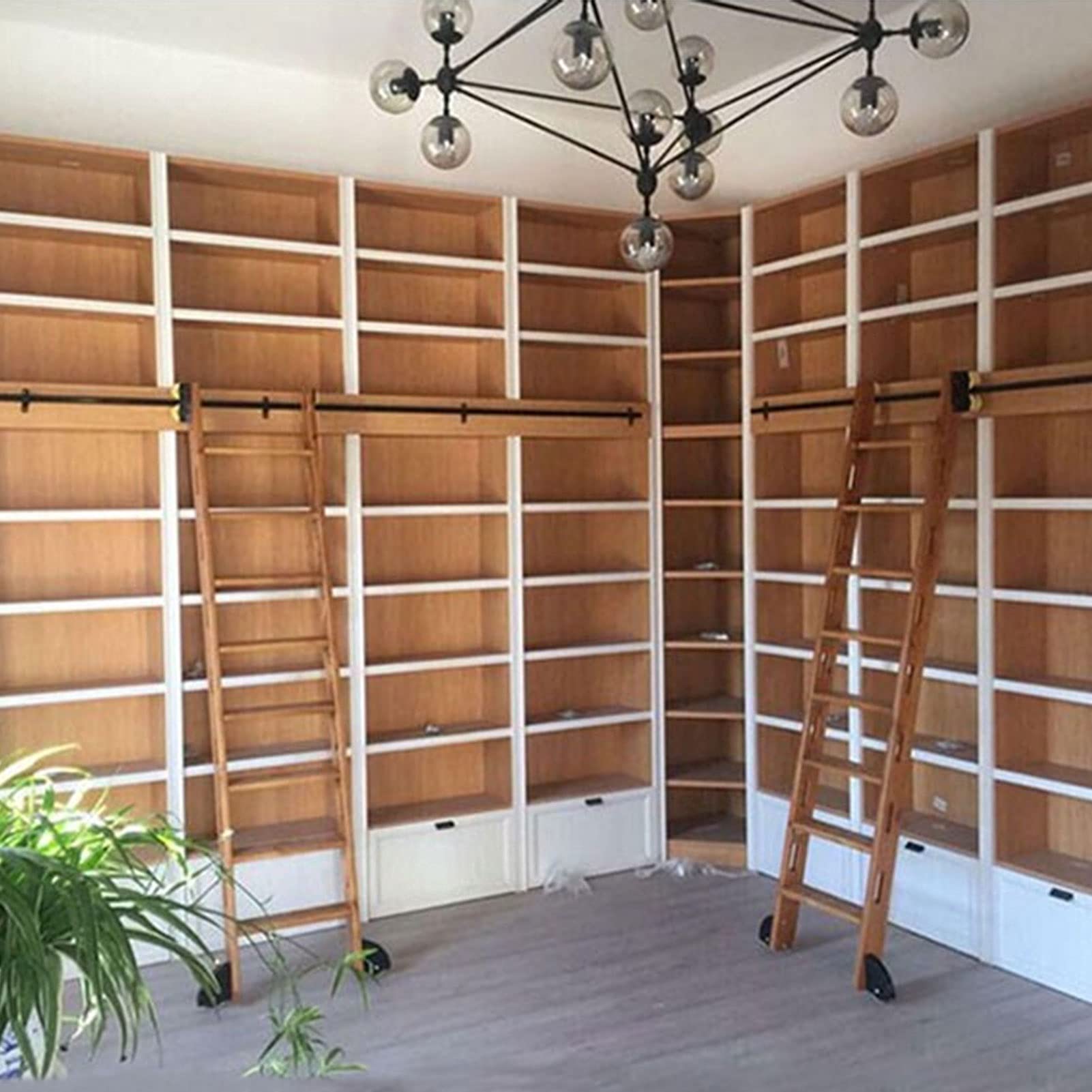 3.3ft to 20ft Sliding Barn Door Hardware Kit - Heavy Duty Rolling Ladder Rail System for Library, Loft & Warehouse (Ideal for Space-Saving Storage Solutions)