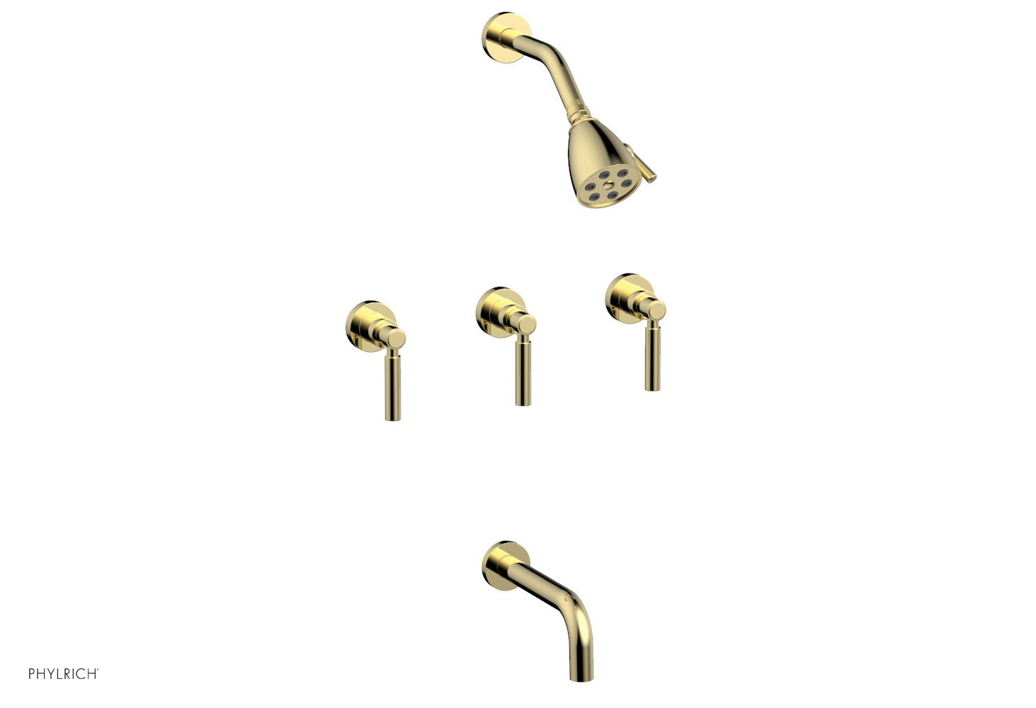 Premium 3-Handle Tub and Shower Faucet Set with 7.5