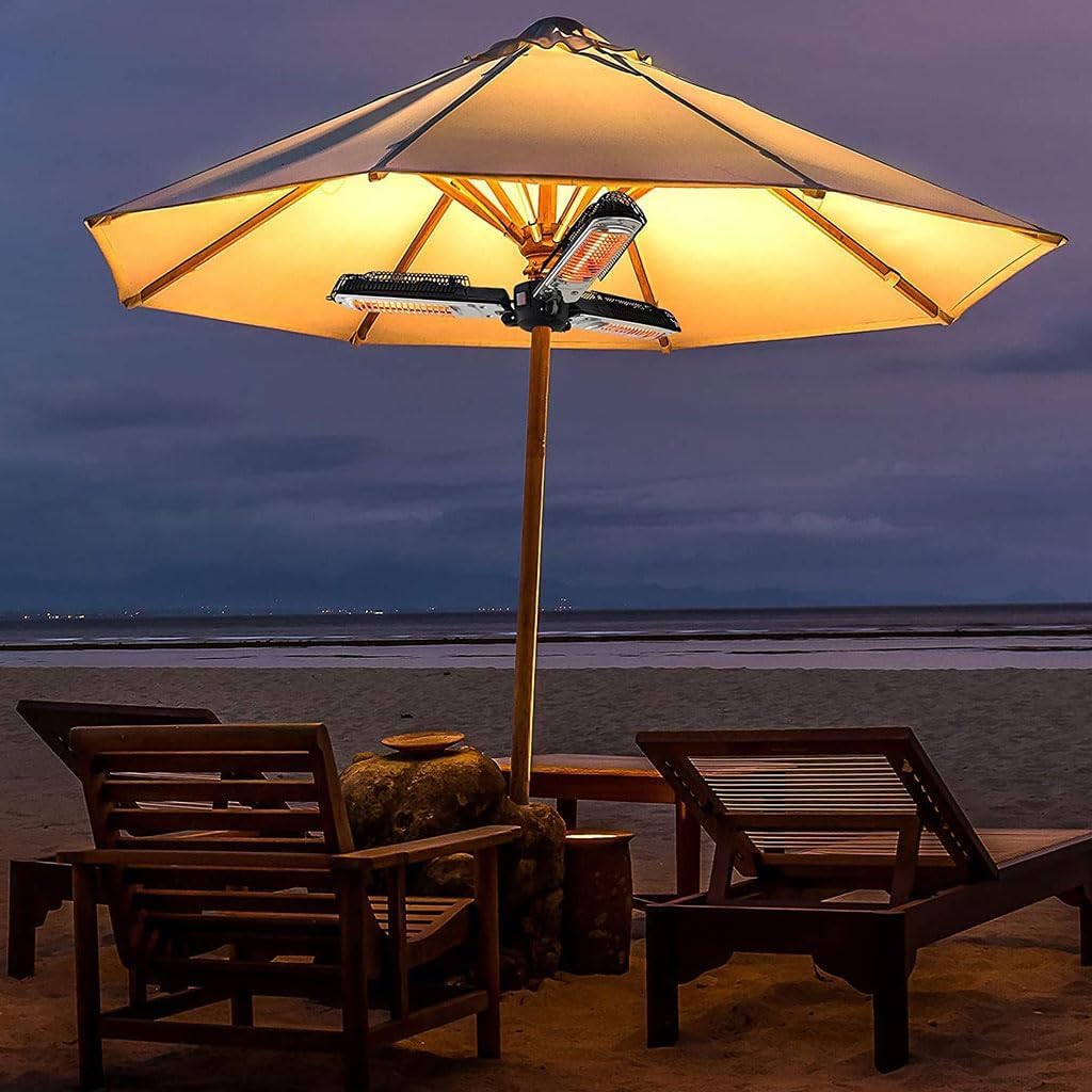 Electric Patio Heater - Waterproof Outdoor Umbrella Heater for Pergola, Gazebo & All-Weather Use - Perfect for Backyard, Deck & Garden Gatherings