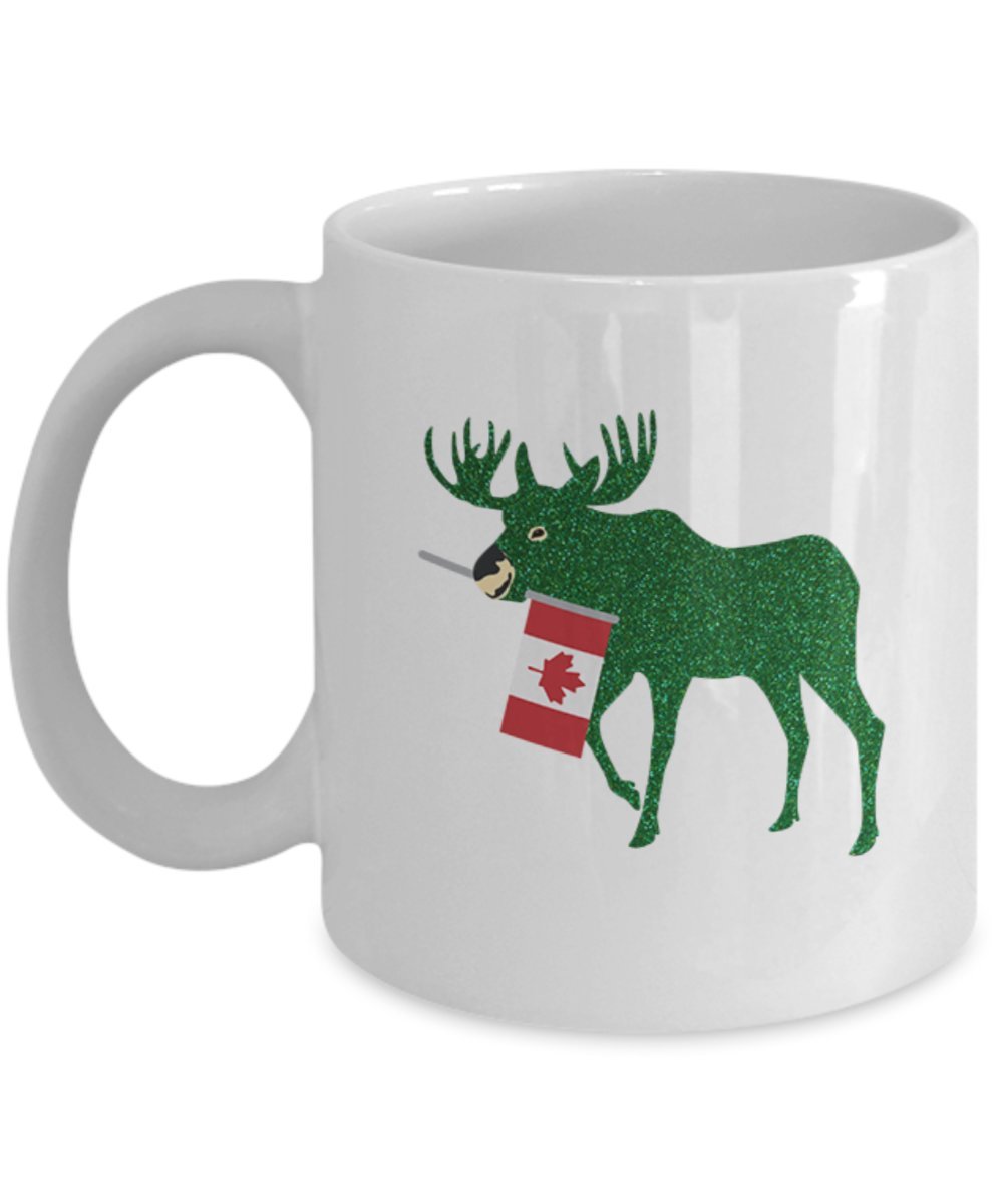 Festive Christmas Reindeer Coffee Mug - 11oz Ceramic Cup with Moose Design - Perfect Holiday Gift for Coffee Lovers & Office Use