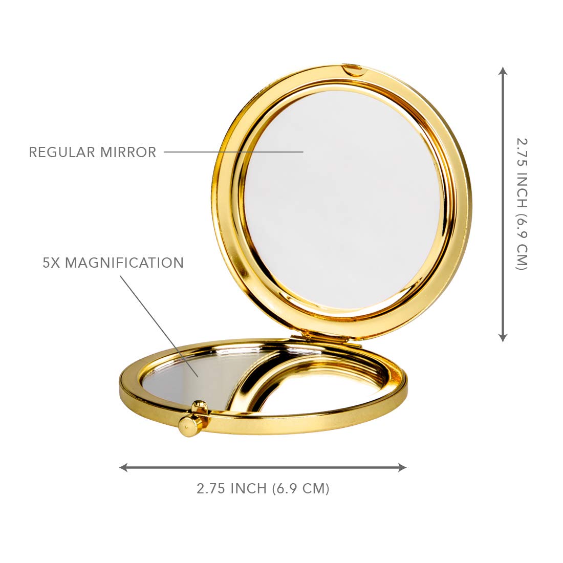 Andaz Press Rose Gold Compact Mirror - Elegant Bridesmaid Gift with Blush Pink Marble & Faux Glitter (1-Pack) | Perfect Wedding Accessory for Bridesmaids, Bachelorette Parties & Special Occasions