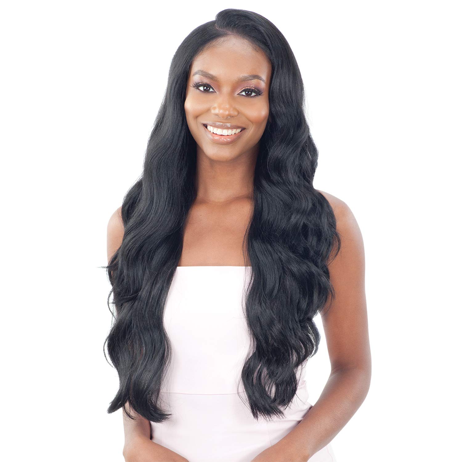 Freetress Equal Synthetic Illusion Lace Frontal Wig - IL-002 (1 Jet Black) | Natural-Looking Hairpiece for Women | Perfect for Daily Wear, Cosplay & Special Occasions