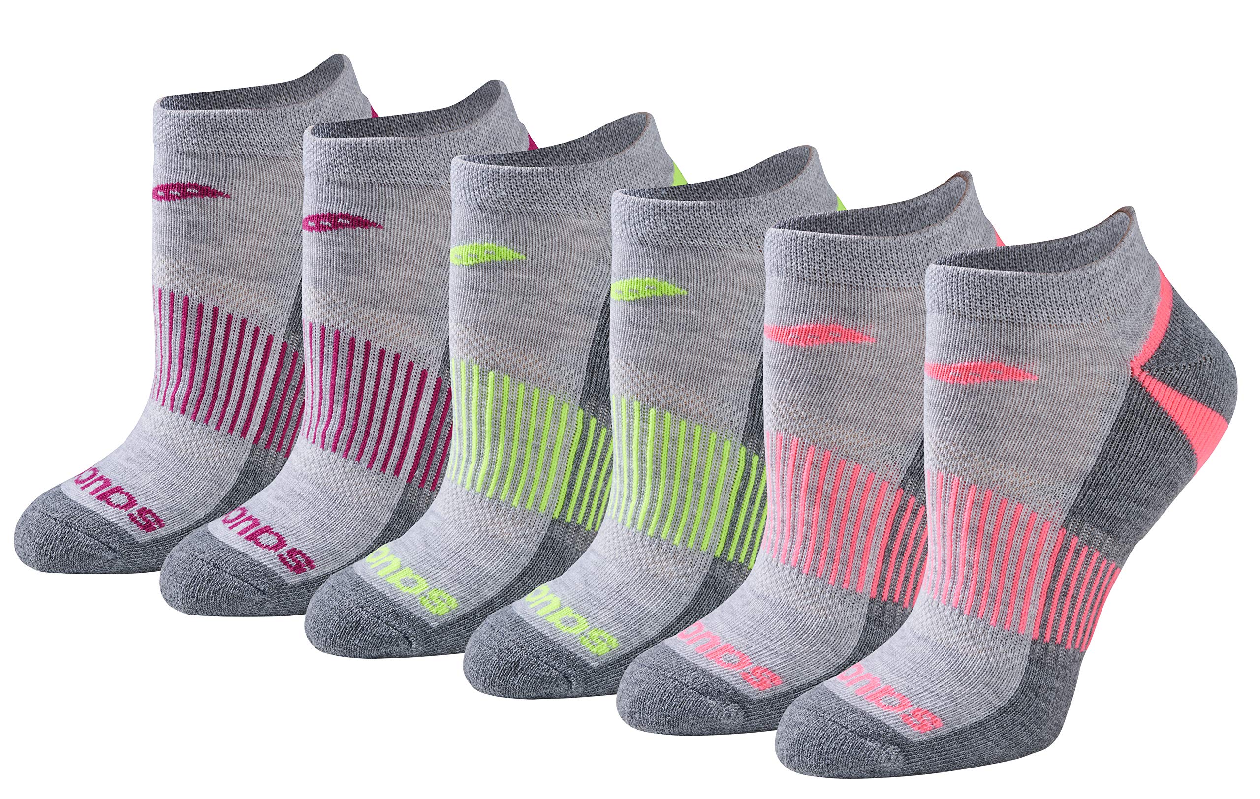 Saucony Women's RunDry Performance Selective Cushion Running Socks - 3 Pack | Moisture-Wicking & Breathable for Marathon, Training & Everyday Comfort
