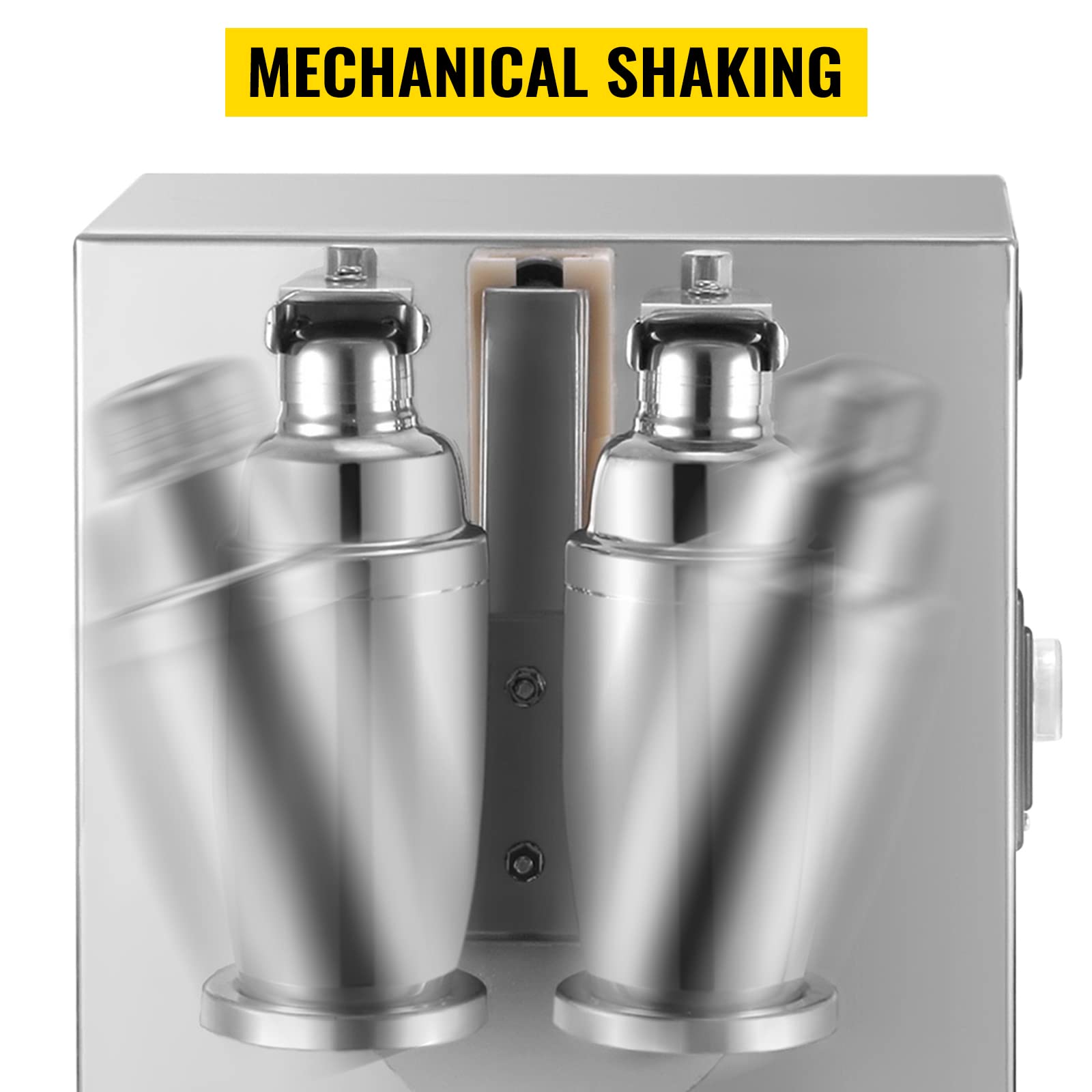 Happybuy Stainless Steel Automatic Boba Milk Tea Shaker Machine - 400 RPM Double Frame Commercial Bubble Tea Maker for Shops & Cafes - Perfect for Boba, Iced Tea, and Smoothie Preparation