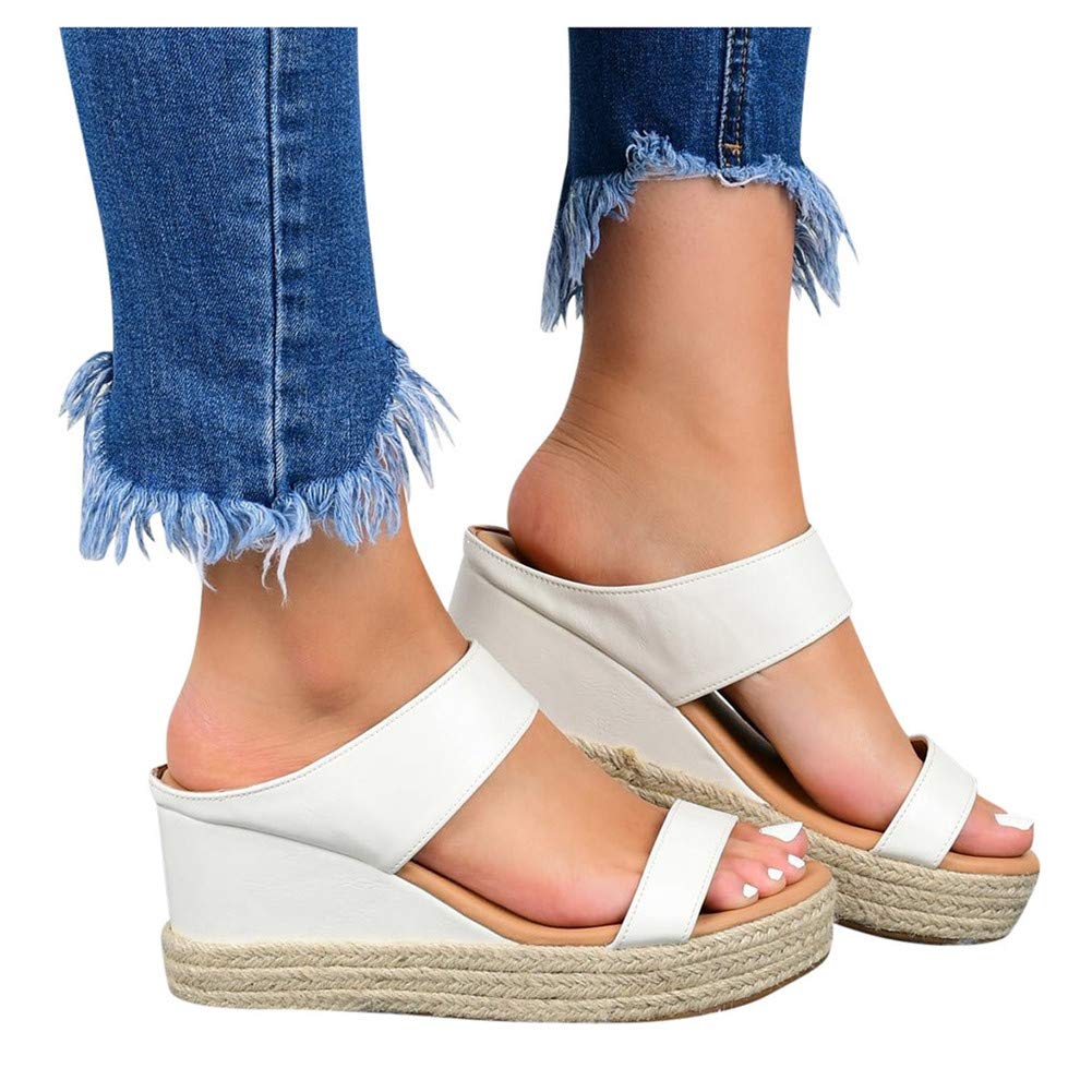 Gibobby Women's Espadrilles Sandals - Flat & Wedge Platform Sandals with Open Toe | Casual Summer Shoes with Mid Heel | Perfect for Beach, Vacation & Everyday Wear