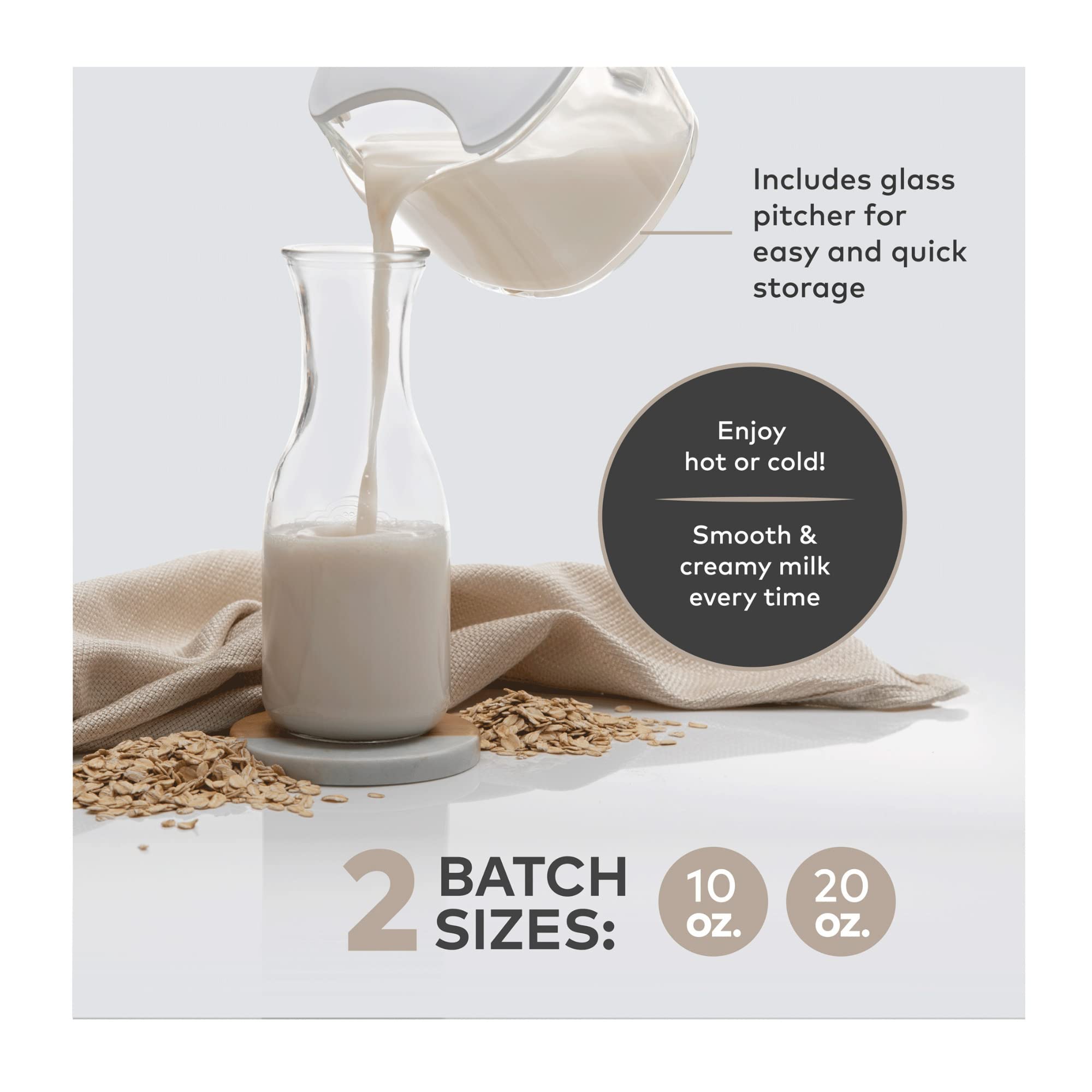 ChefWave Vegan Nut Milk Maker Machine - Dairy-Free Almond, Soy, Oat, Cashew, Coconut & Macadamia Milk Maker with No Soaking, Auto-Clean & Delay Start | Includes Recipe Book | Perfect for Home Kitchens, Vegan Lifestyles & Healthy Breakfasts (Silver/Black)