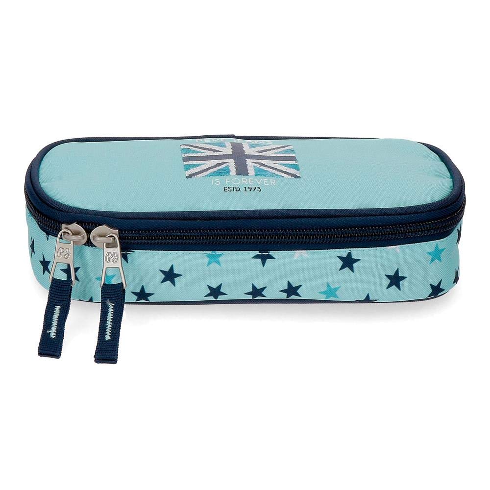 Pepe Jeans Beauty Case - Blue Cosmetic Makeup Travel Organizer Bag (22cm) - Perfect for Travel, Gym & Daily Essentials Storage
